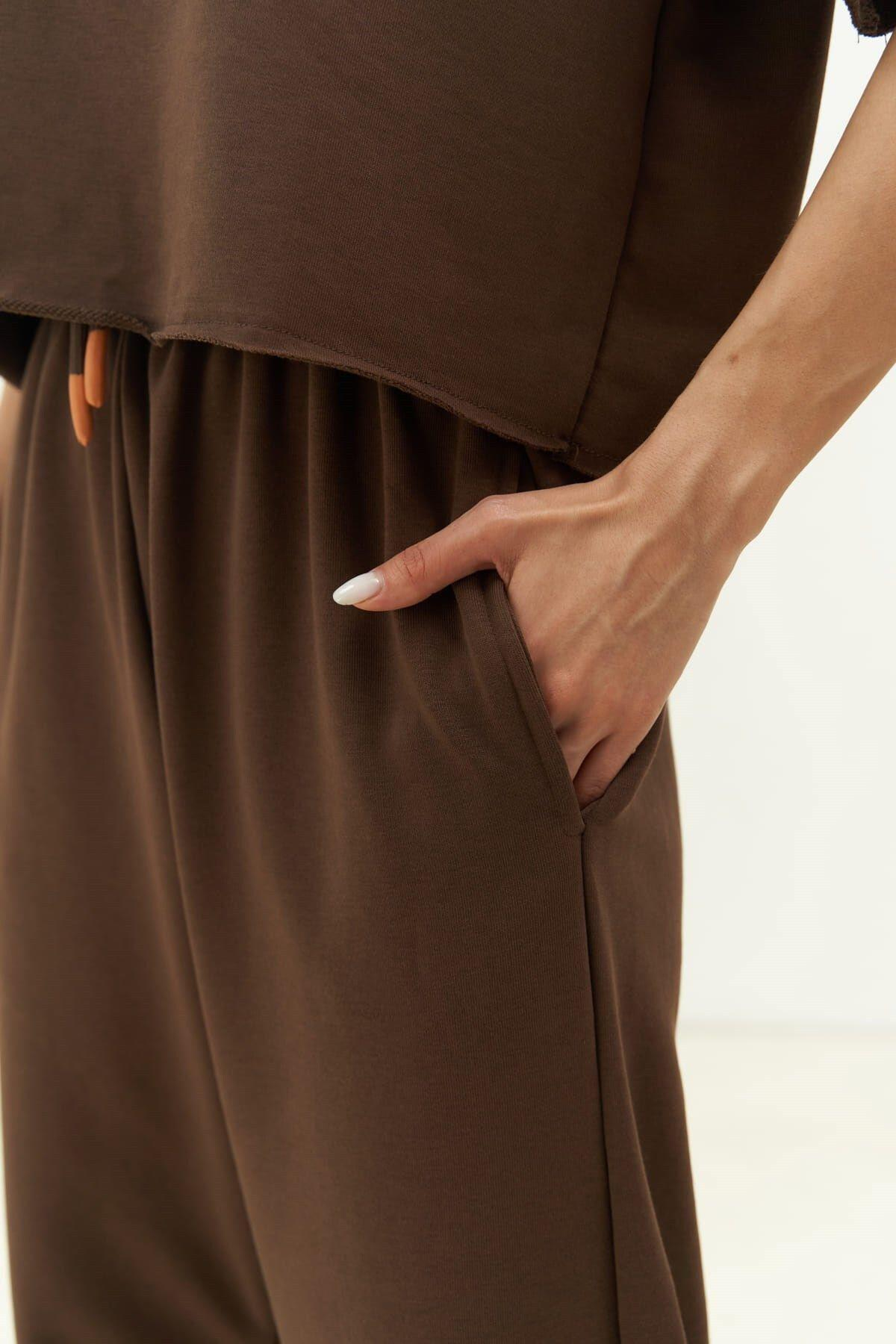 Vero Brown Cropped Tracksuit