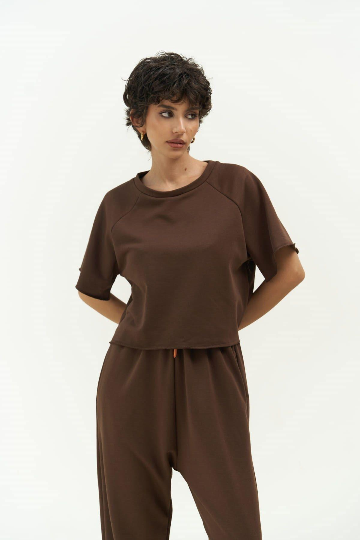 Vero Brown Cropped Tracksuit