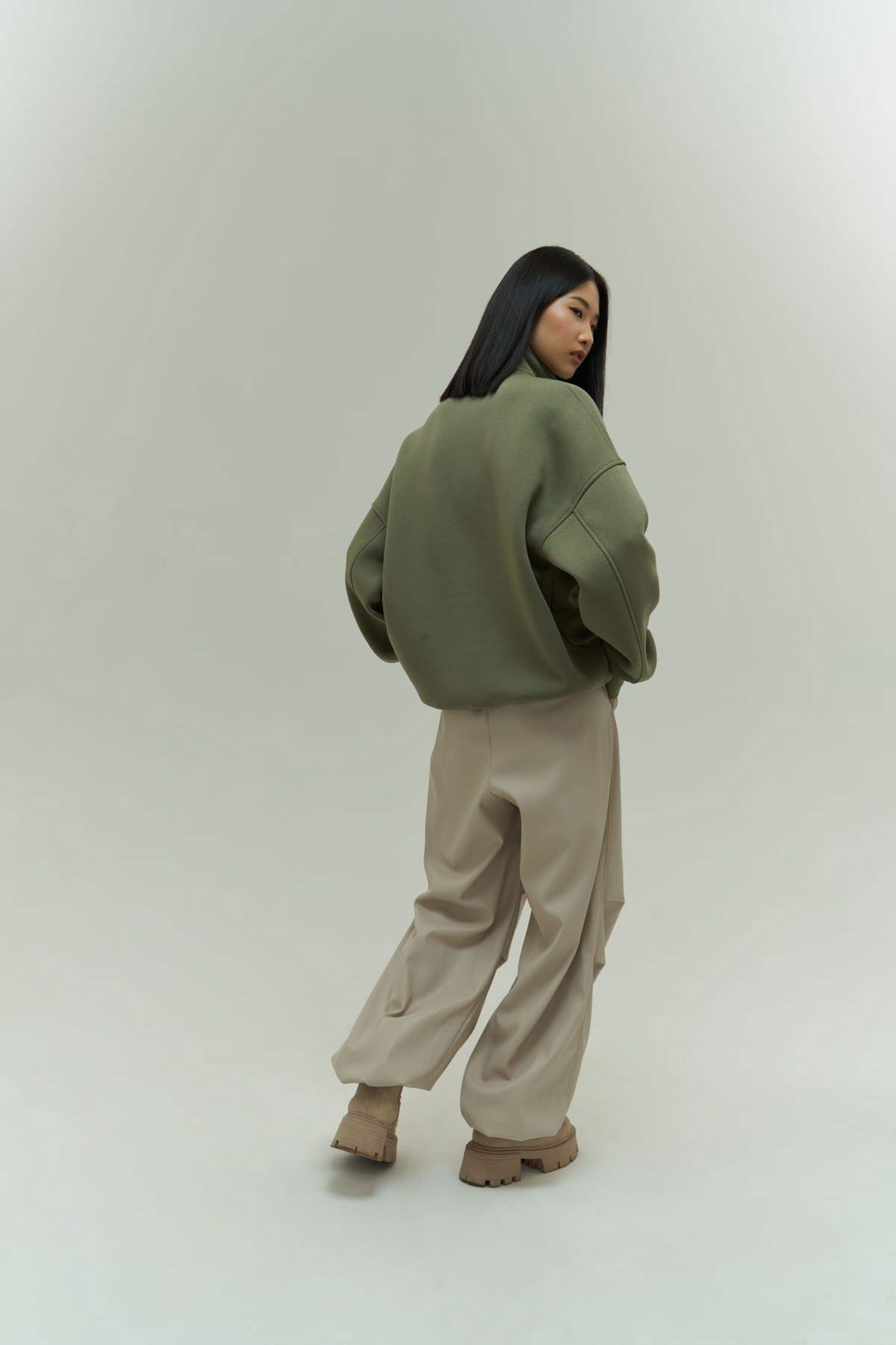 Mai Collection Vintage 1990 Light Khaki Oversize Sweatshirt