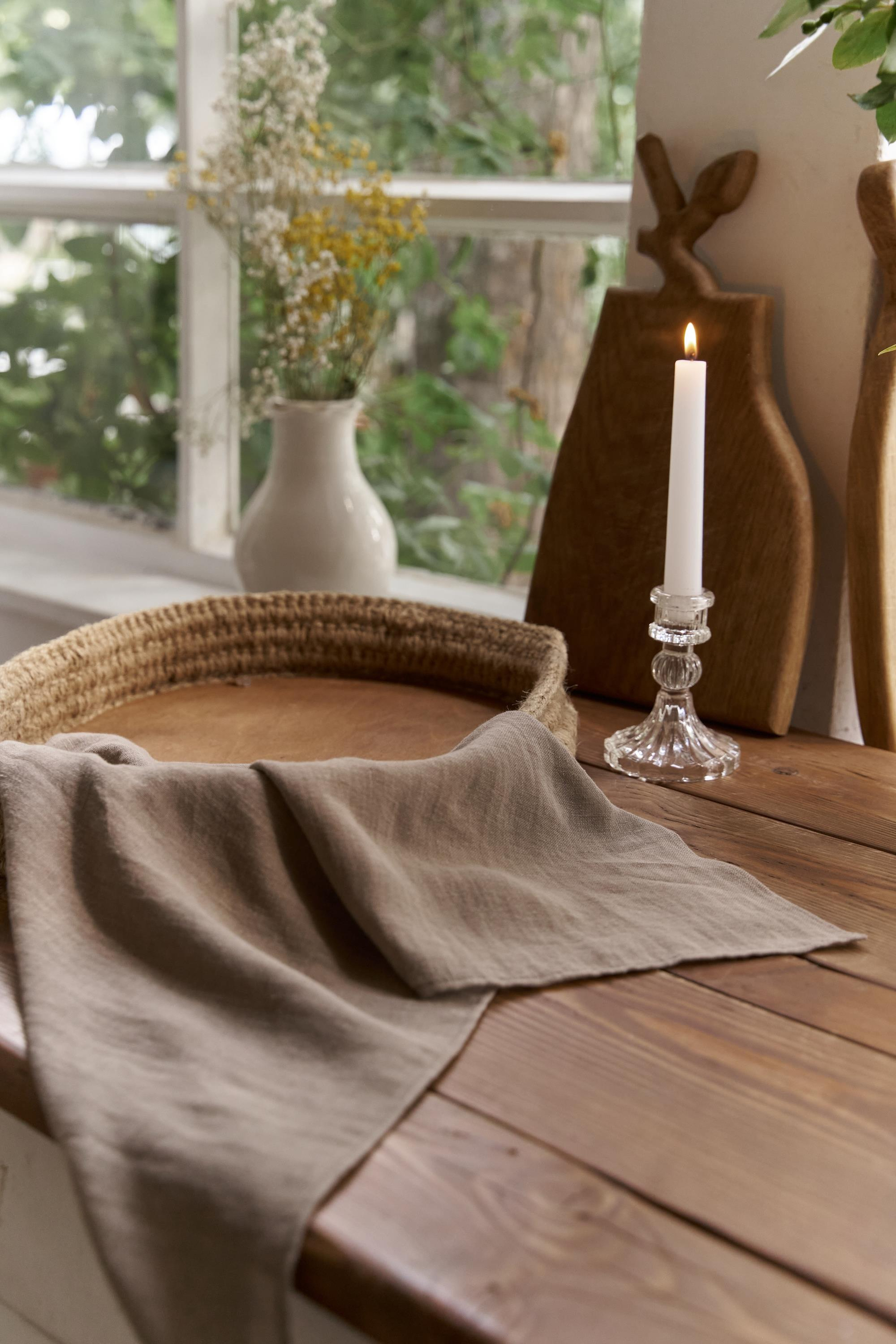 Violet Haki Keten Fular