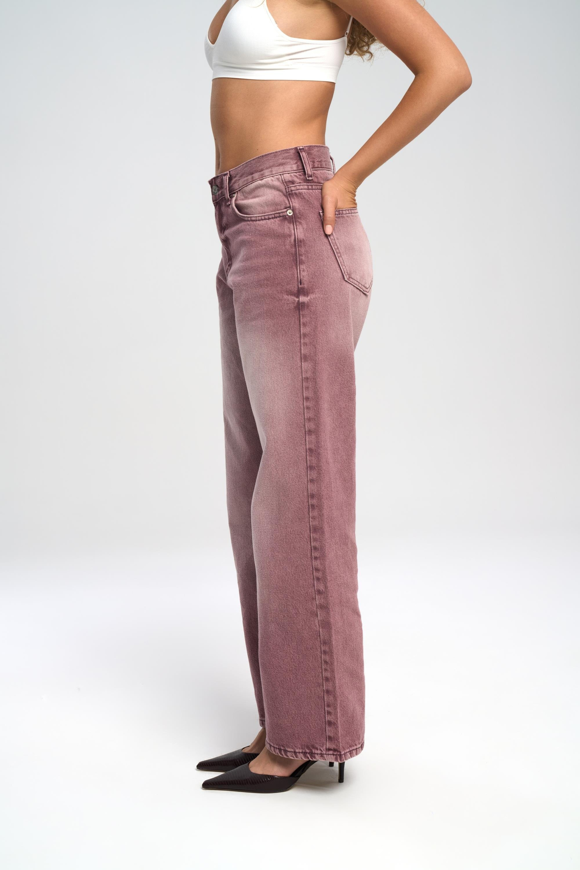 Volme Washed Burgundy Jean Pants