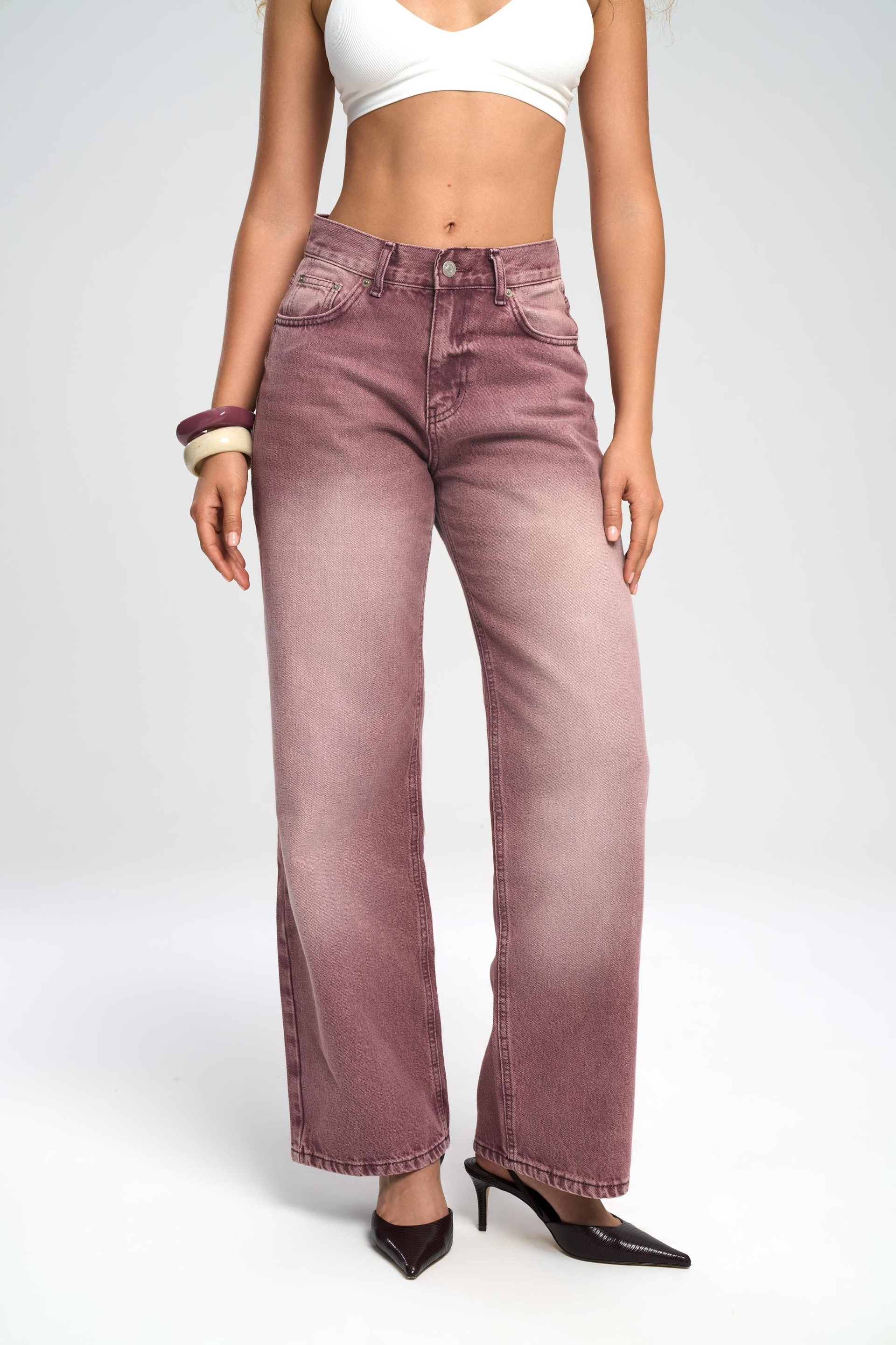 Volme Washed Burgundy Jean Pants