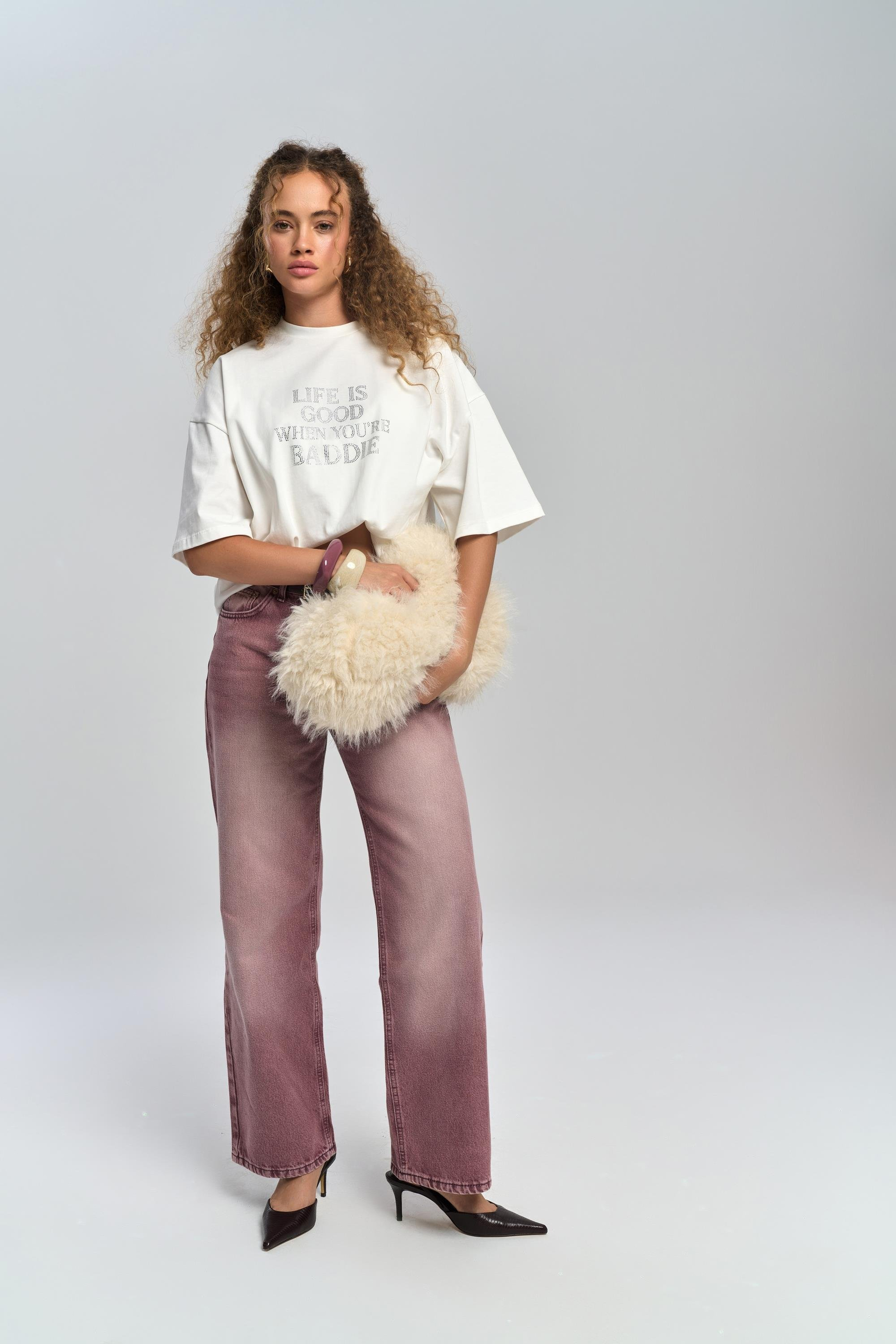 Volme Washed Burgundy Jean Pants