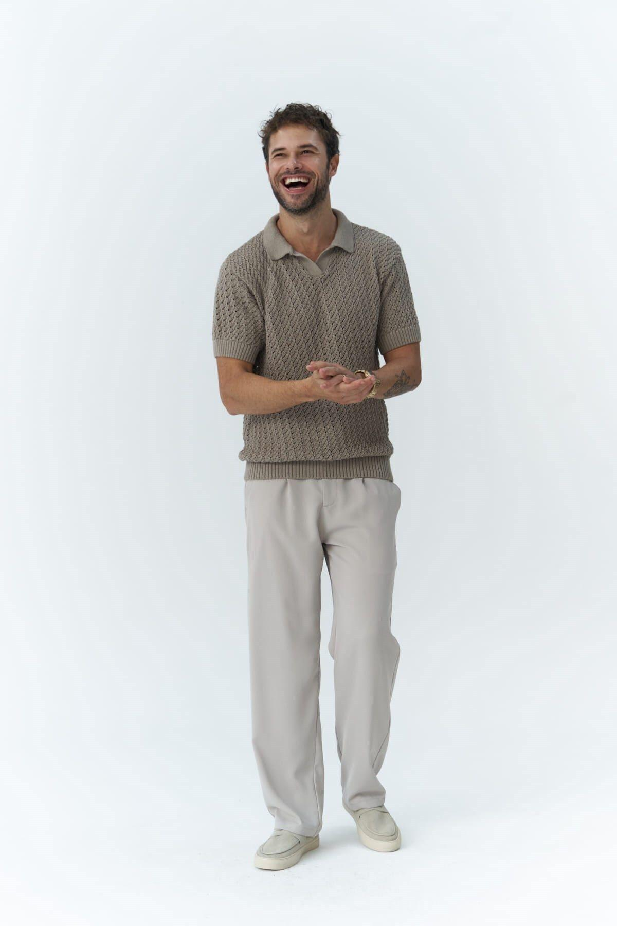 Wells Men's Beige Trousers
