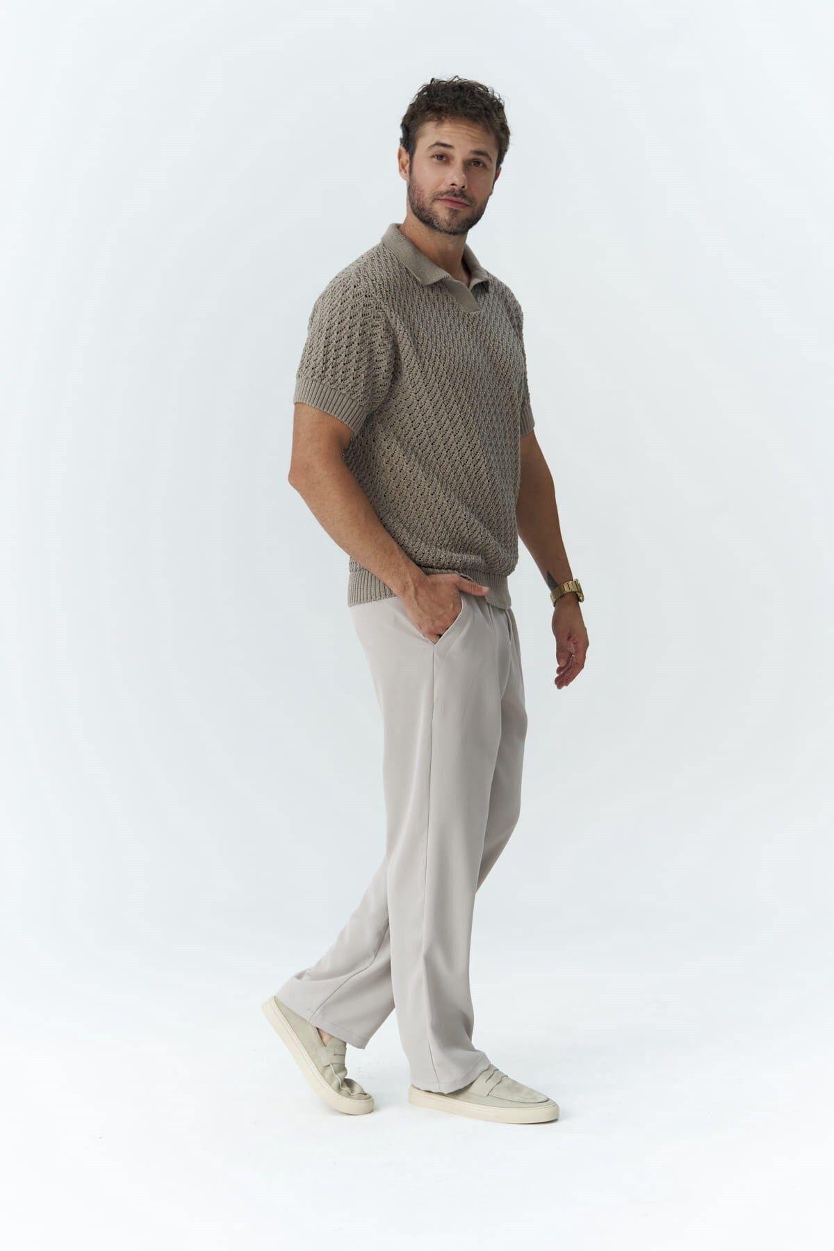 Wells Men's Beige Trousers