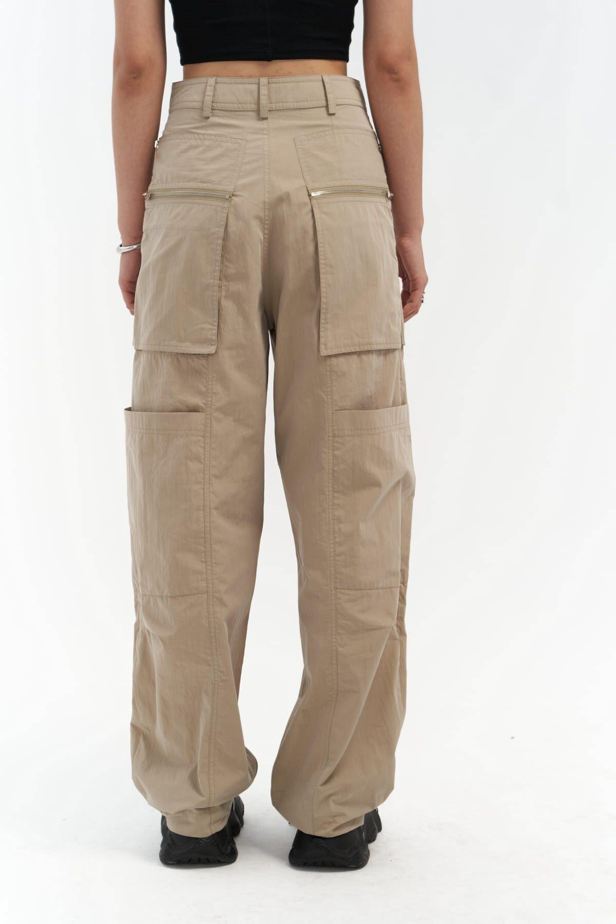 Wendy Beige Parachute Cargo Trousers 