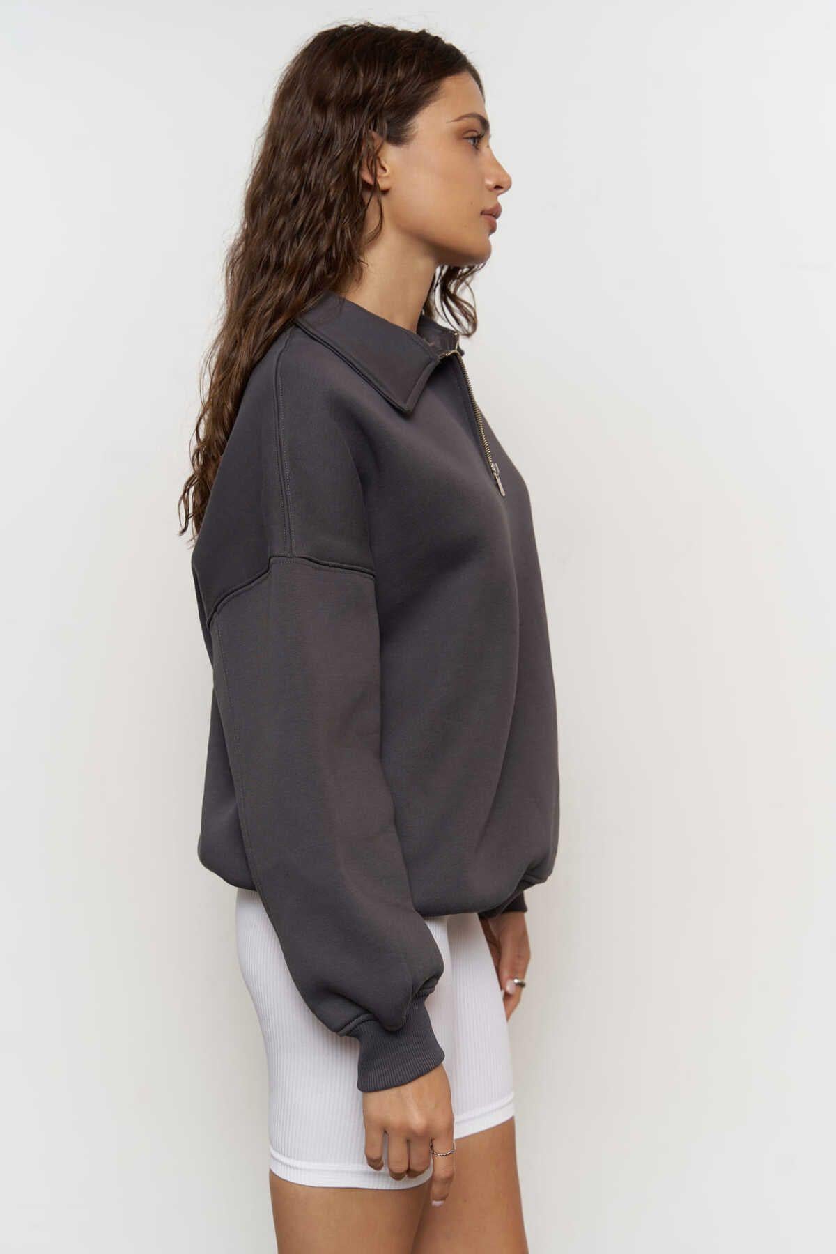 MCLLCTN Wild Buffalo Antrasit Unisex Oversize Sweatshirt