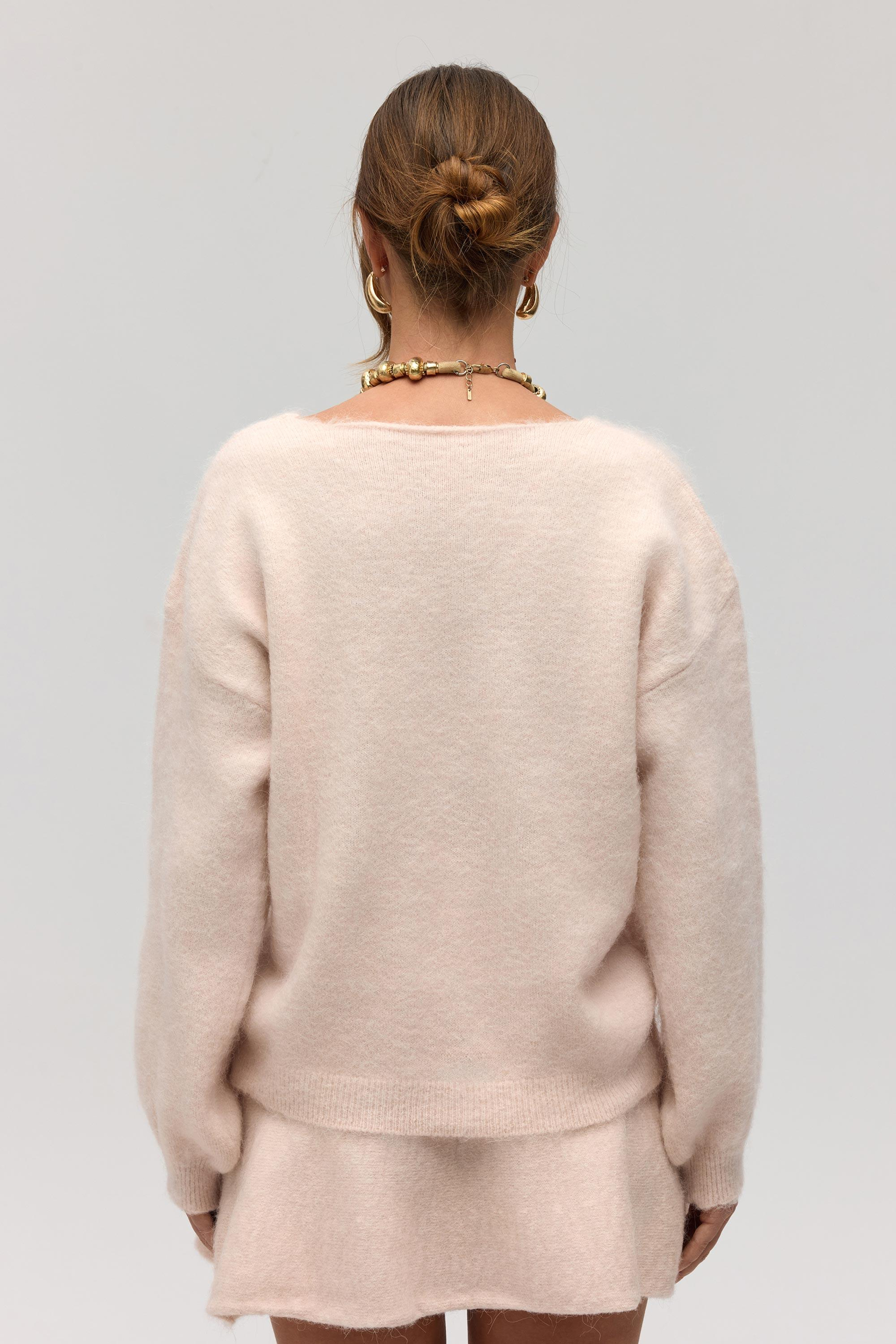 Zerium Basic V Yaka Pembe Triko Kazak