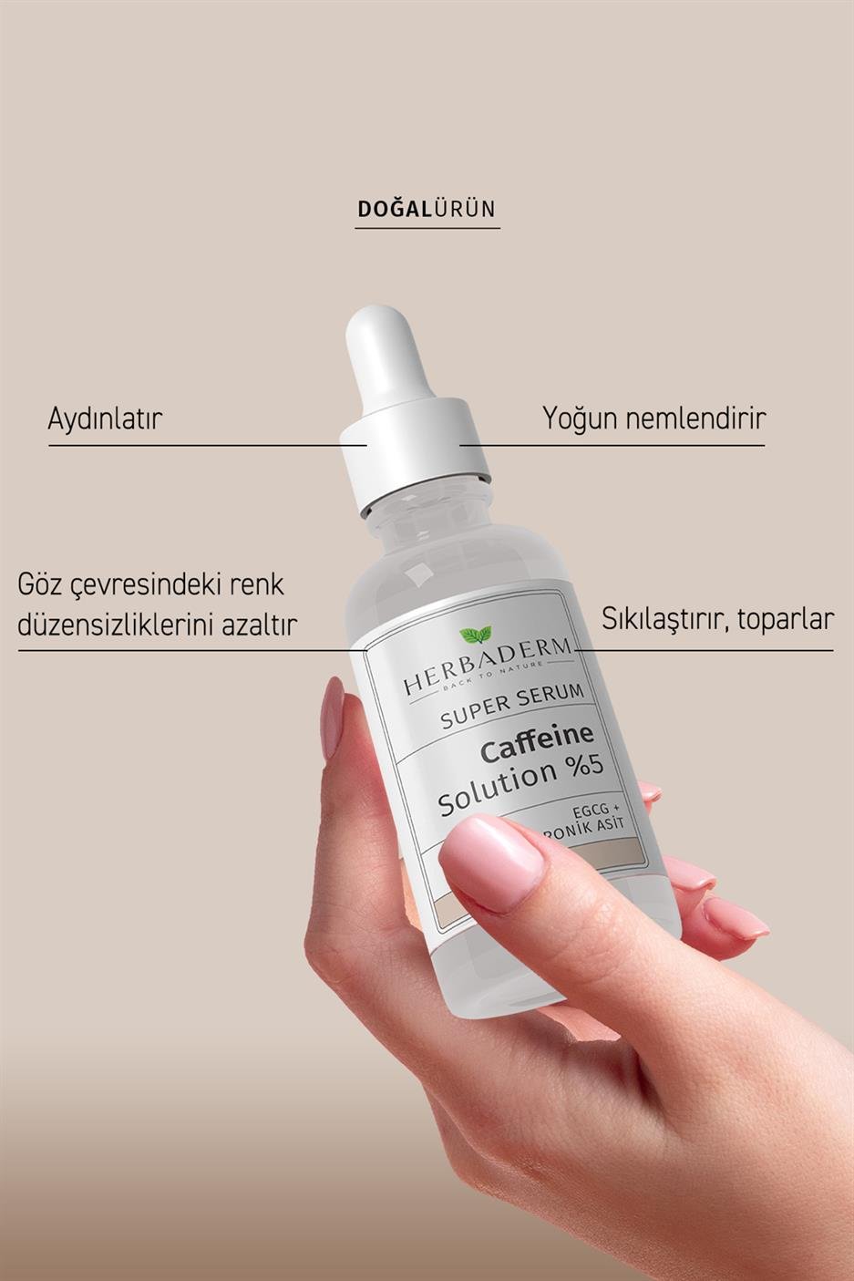 Herbaderm Göz Altı Morluklarına Karşı Aydınlatıcı Caffein Solutions %5 Göz Çevresi Serumu 