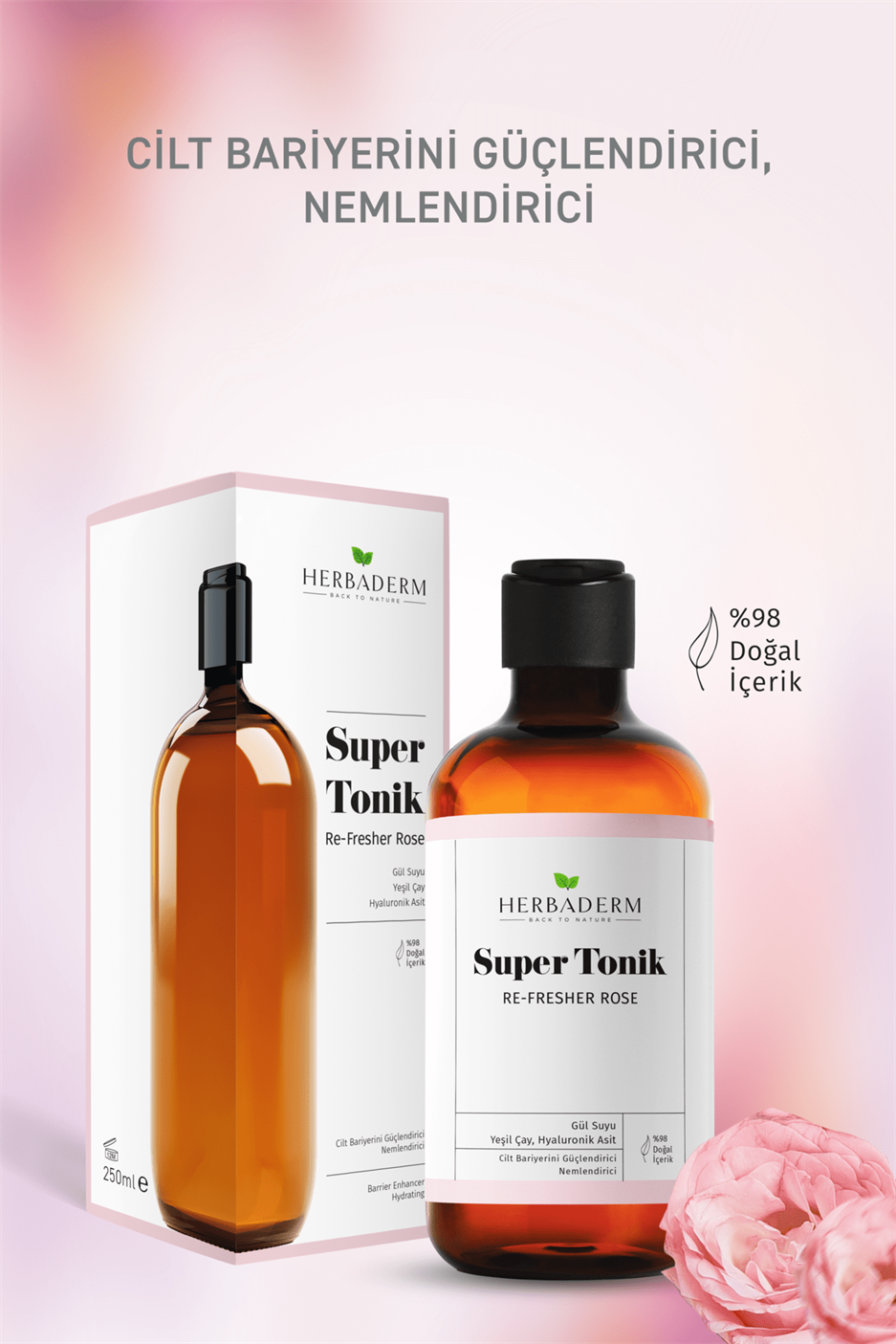 Herbaderm Re-Fresher Rose Bariyer  Güçlendirici Super Tonik 