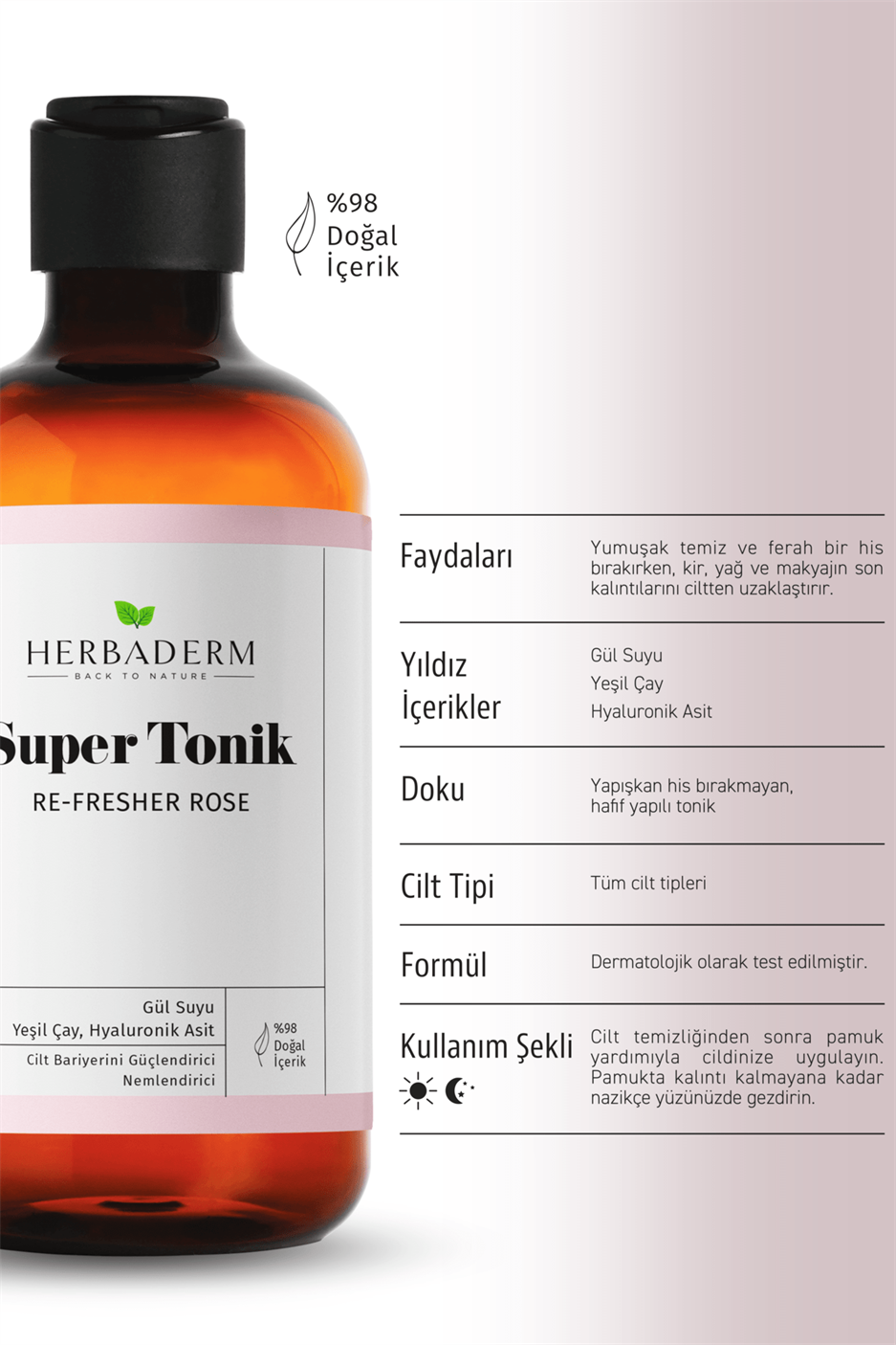 Herbaderm Re-Fresher Rose Bariyer  Güçlendirici Super Tonik 