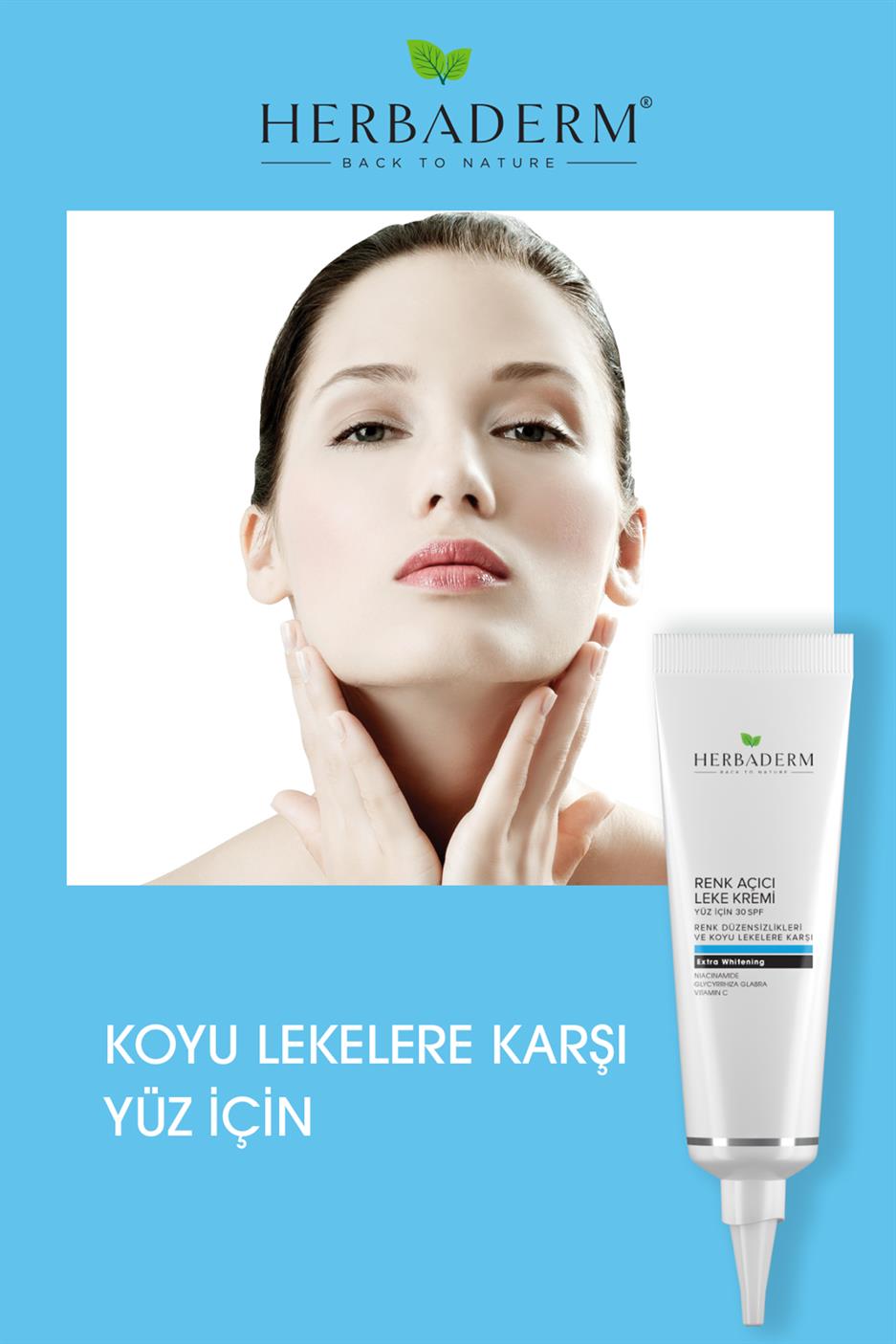 Herbaderm Renk Açıcı Leke Kremi Yüz İçin, 30 SPF