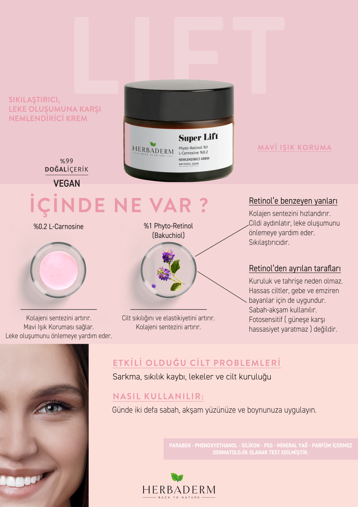 Super Lift Sıkılaştırıcı, Mavi Işık Koruma Phyto-Retinol Bakuchiol Nemlendirici Krem