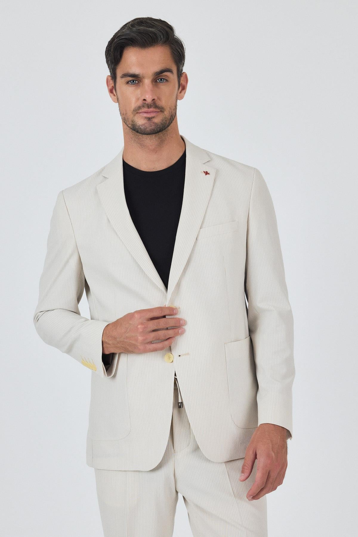 Gofreli Mono Yaka Esnek 6 Drop Slim Fit Classic Takım Elbise 1001250117