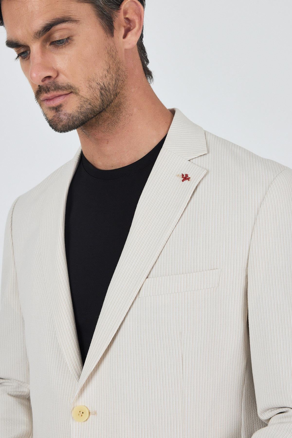 Gofreli Mono Yaka Esnek 6 Drop Slim Fit Classic Takım Elbise 1001250117