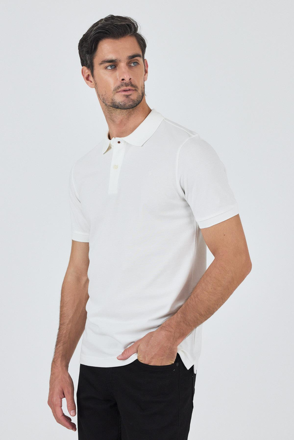 Polo Yaka Kısa Kol Cepsiz Slim Fit Classic Pamuklu Tişört 1011250177