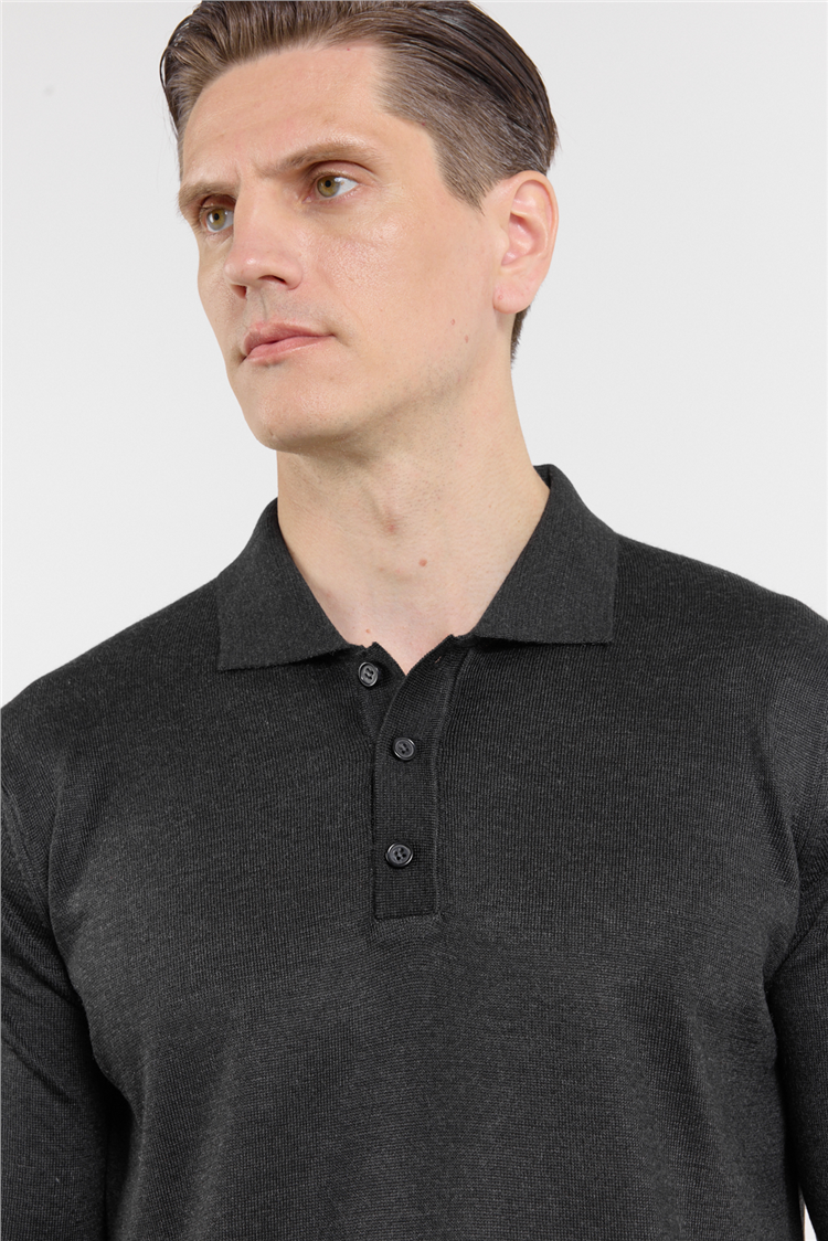 Füme Polo Yaka Cepsiz Comfort Fit Classic  Triko Kazak 1012255155