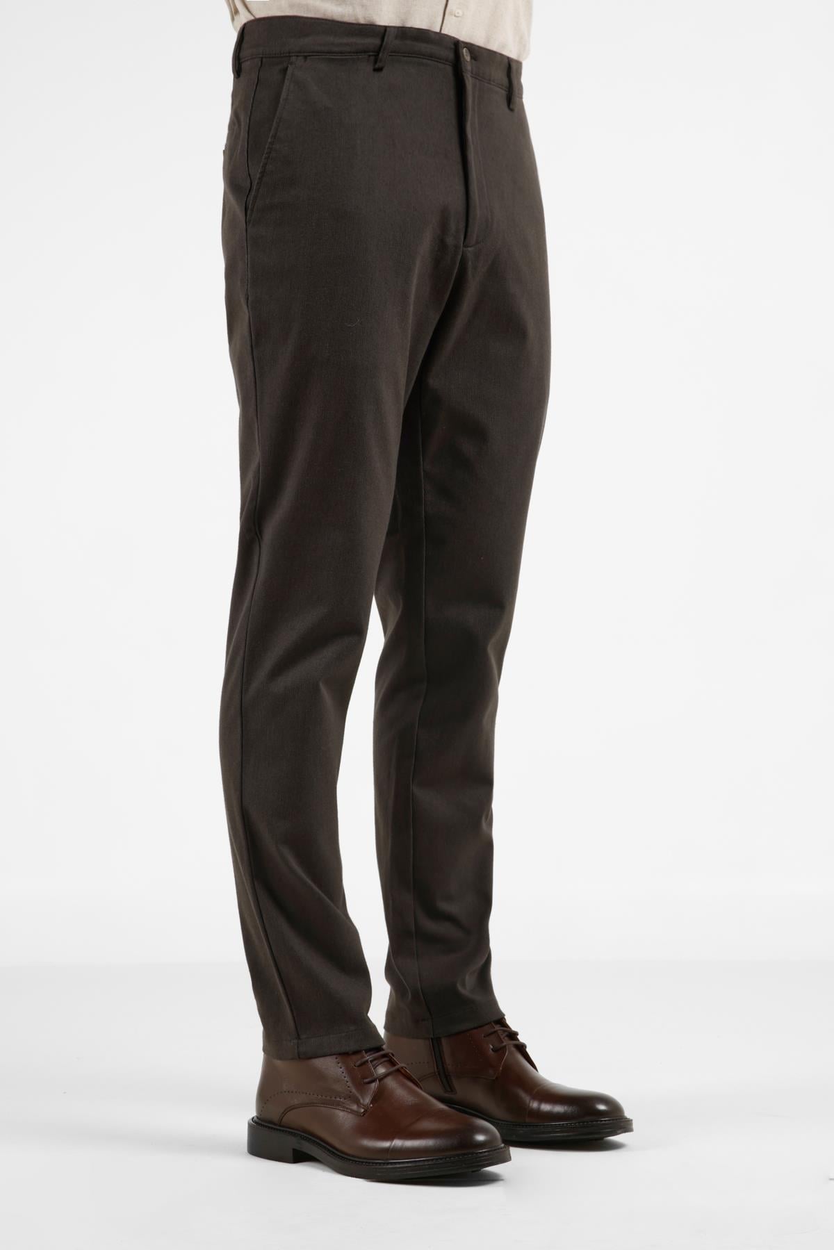 Yan Cep Düz Paça Pamuklu Comfort Fit Chino Casual Pantolon 1003255159