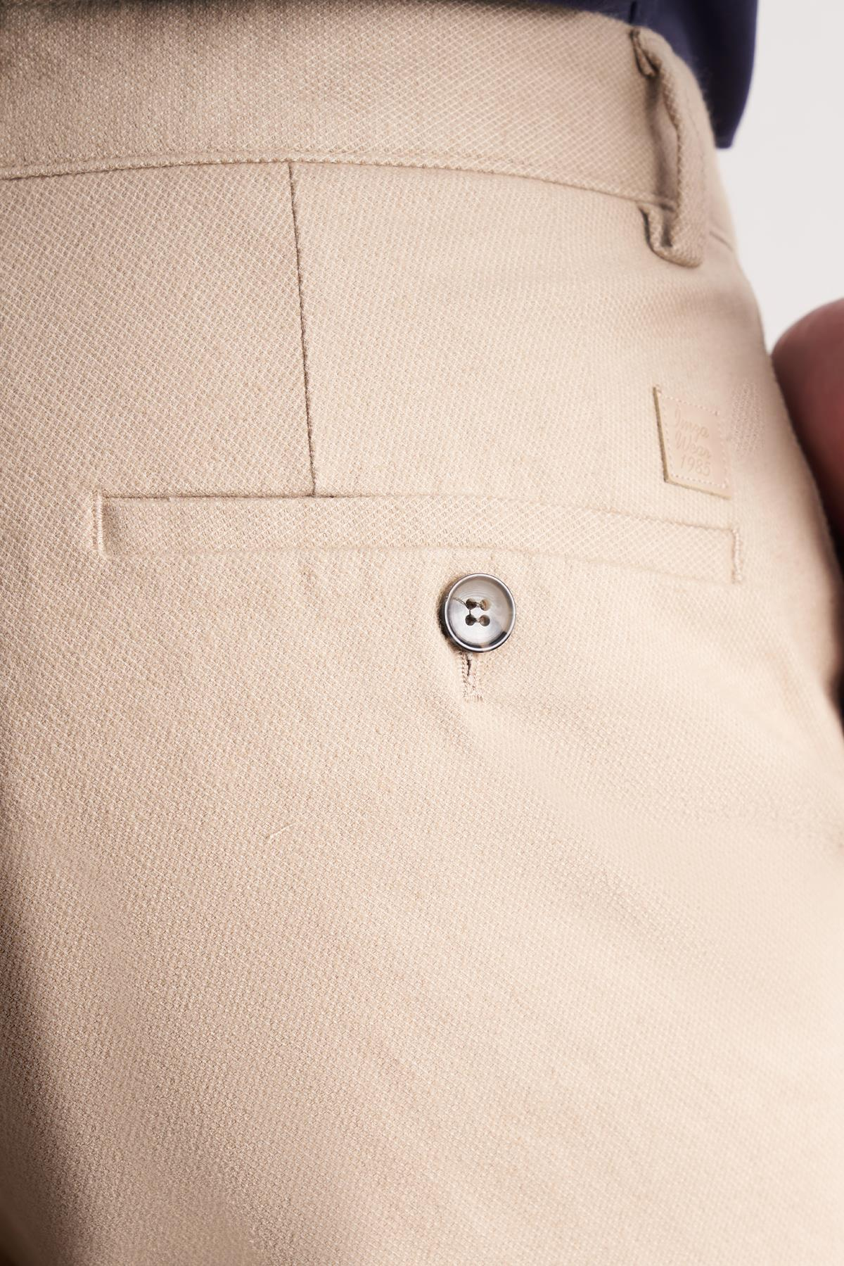 Armürlü Yan Cep Düz Paça Casual Comfort Fit Pamuklu Chino Pantolon 1003255109