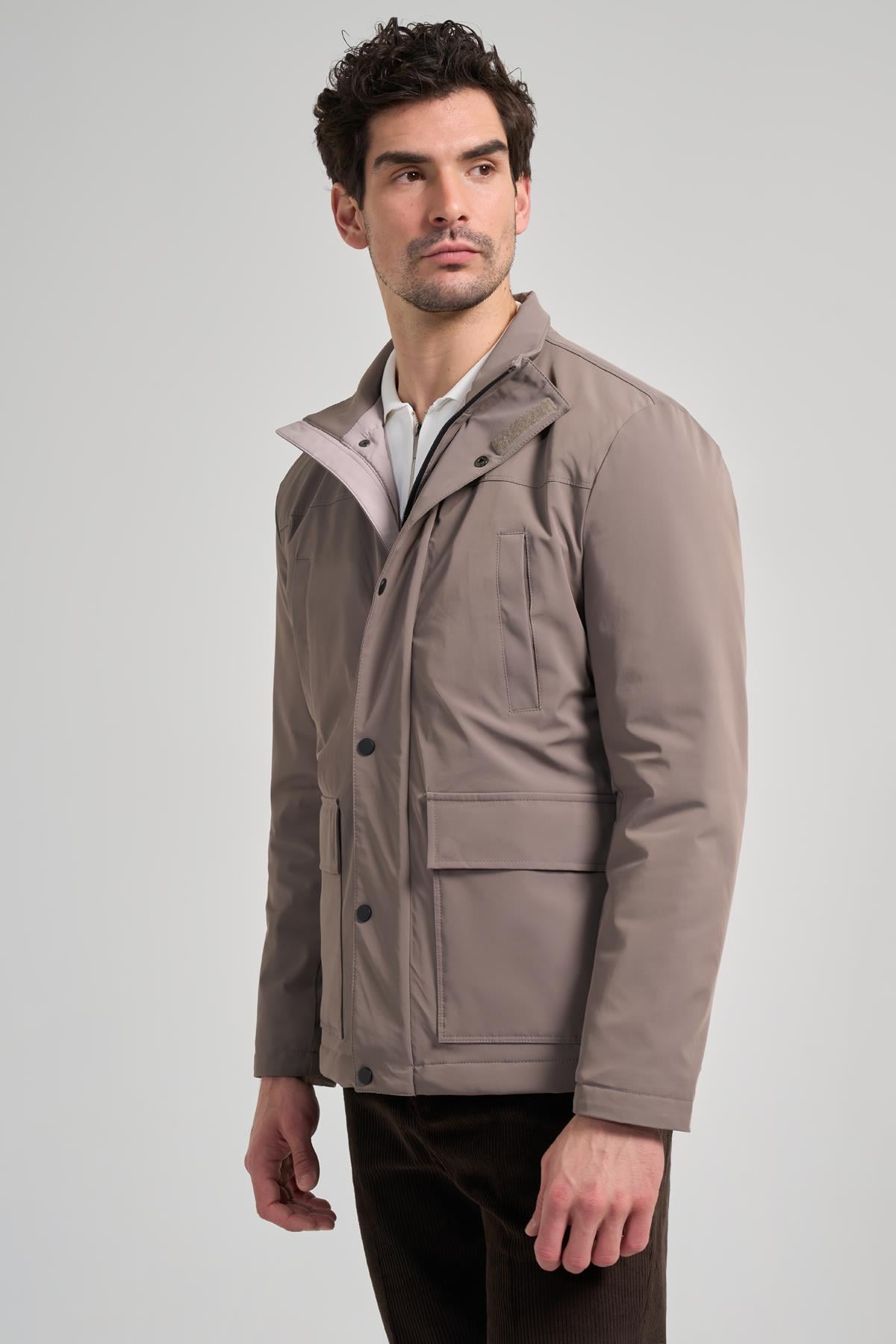Dik Yaka Yan Cep Dolum Şişme Standart Fit Casual Mont 1007245166