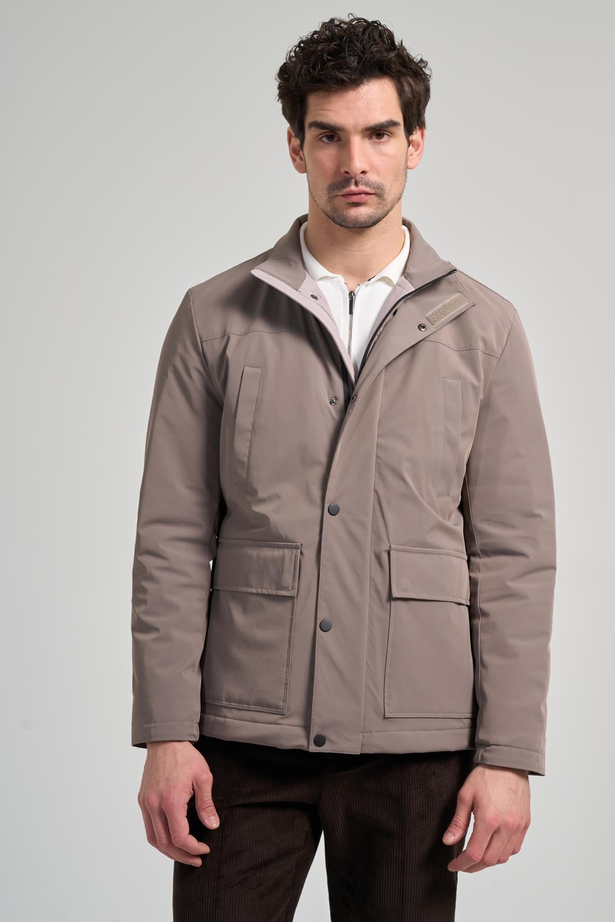 Dik Yaka Yan Cep Dolum Şişme Standart Fit Casual Mont 1007245166