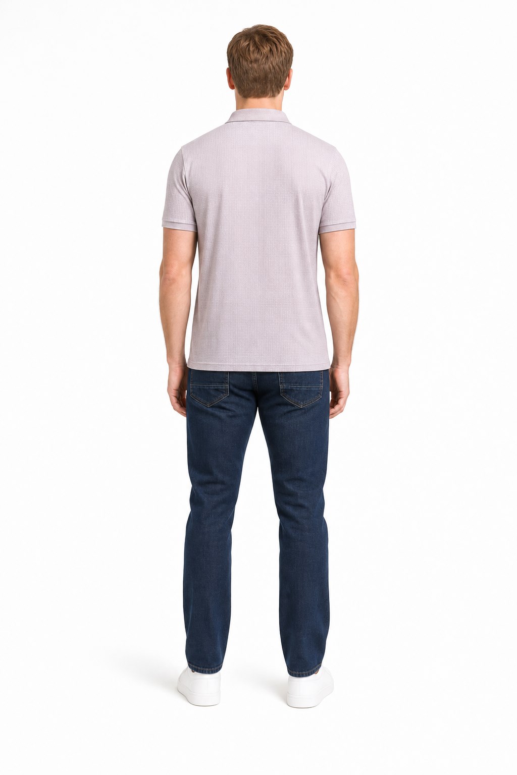 Bej Kısa Kol Baskılı Pike Polo Yaka Cepsiz esnek Casual Slim Fit Tişört 1011250150