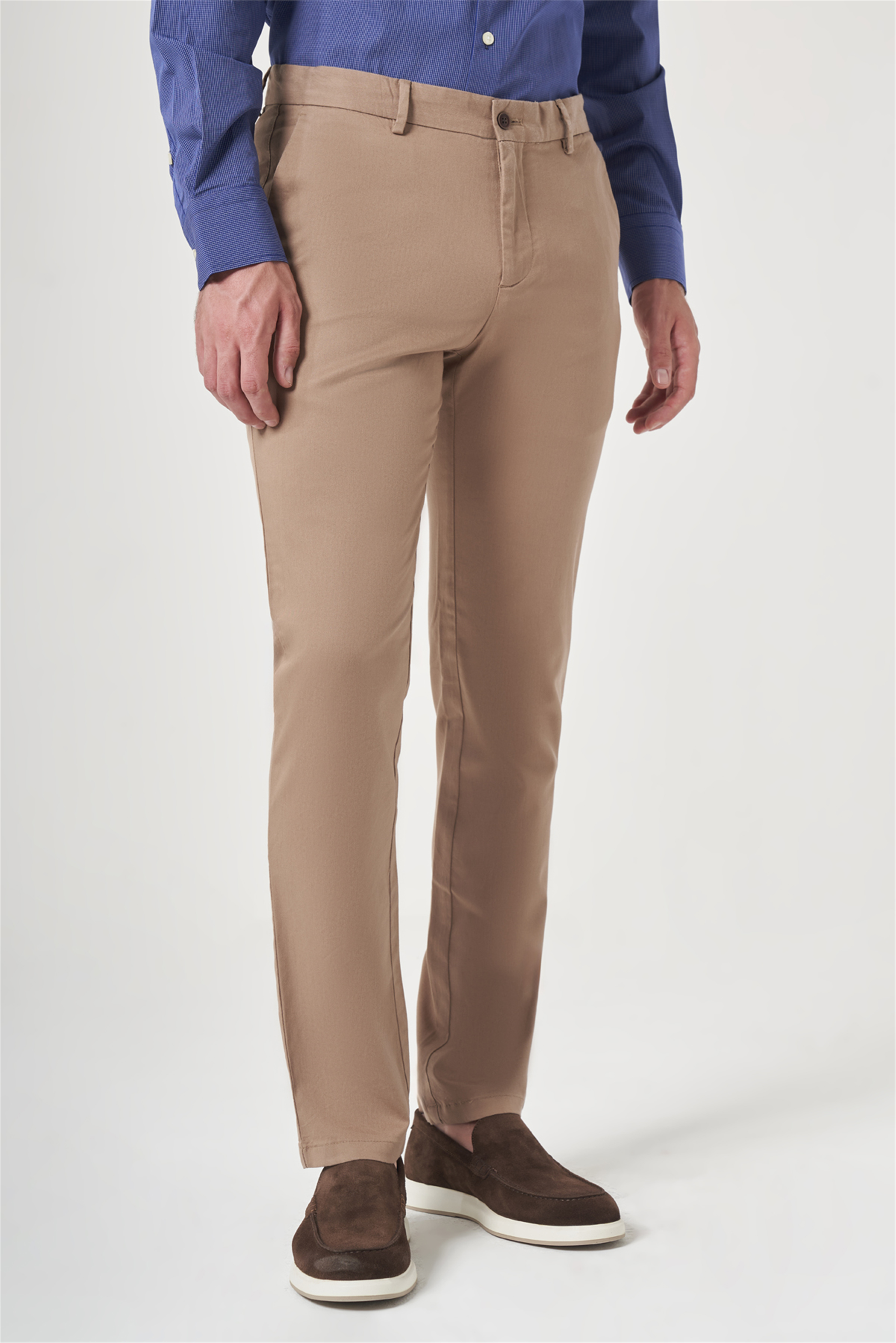 Bej Yan Cep Slim Fit Casual Pamuklu Chino Pantolon 1003260178