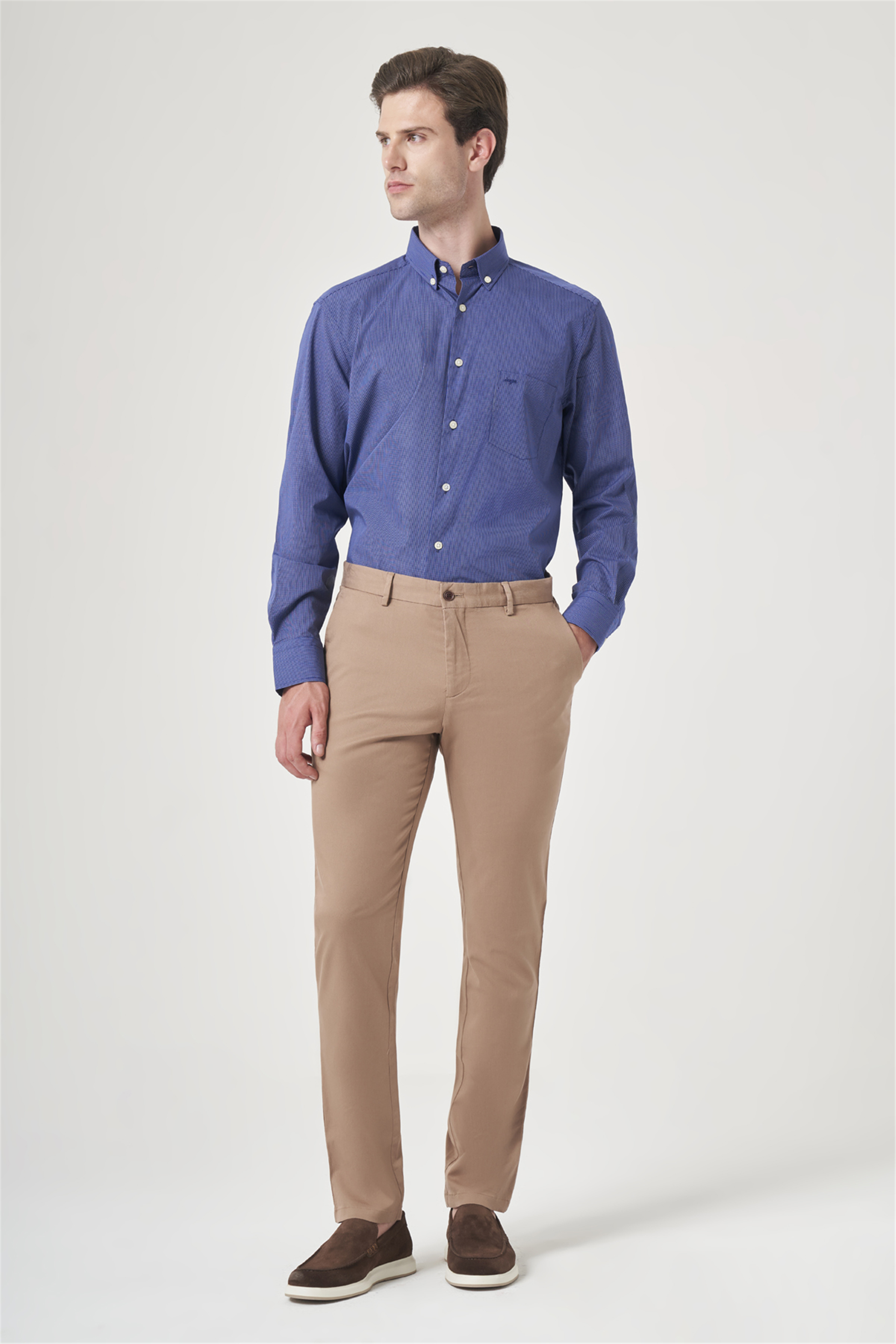 Bej Yan Cep Slim Fit Casual Pamuklu Chino Pantolon 1003260178