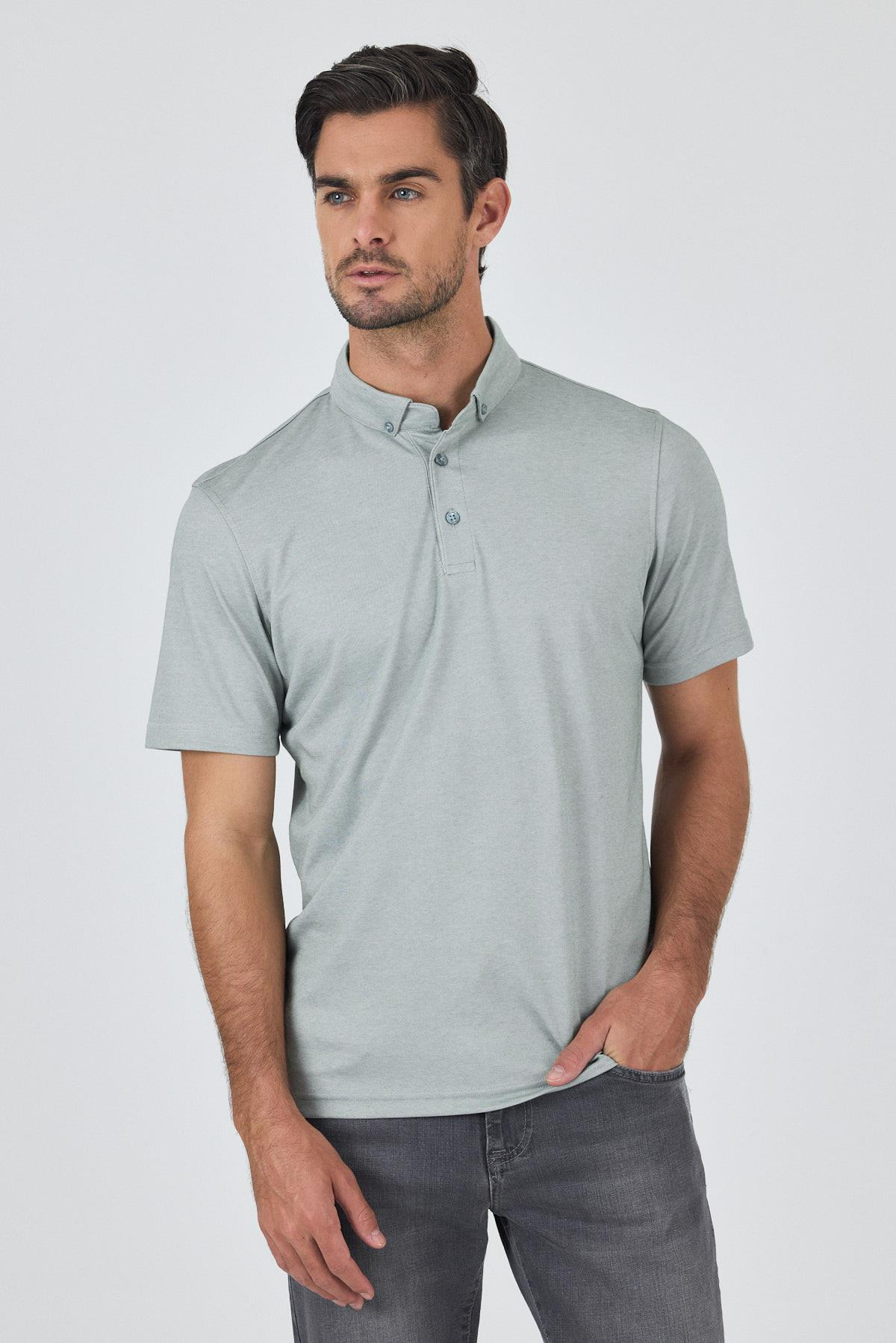 Beyaz Kısa Kol Düz Suprem Polo Yaka Cepsiz Pamuklu Casual Slim Fit Tişört 1011250160