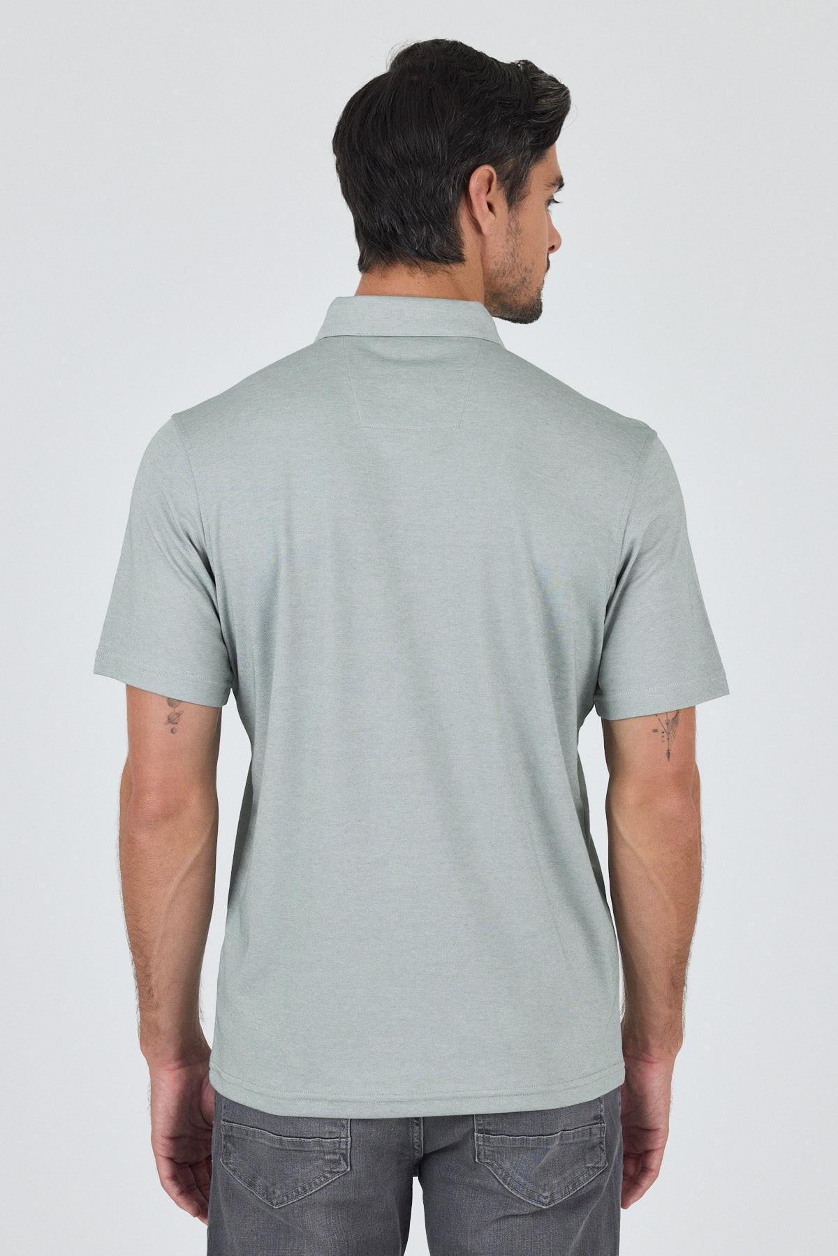 Beyaz Kısa Kol Düz Suprem Polo Yaka Cepsiz Pamuklu Casual Slim Fit Tişört 1011250160