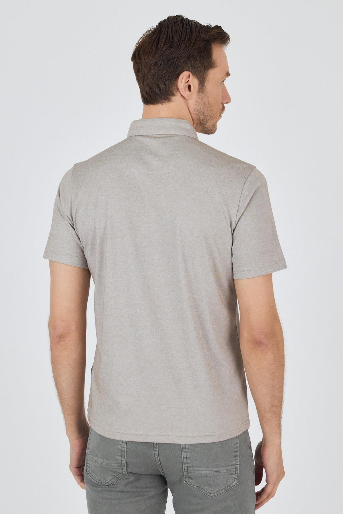Kısa Kol Düz Suprem Polo Yaka Cepsiz Pamuklu Casual Slim Fit Tişört 1011250160