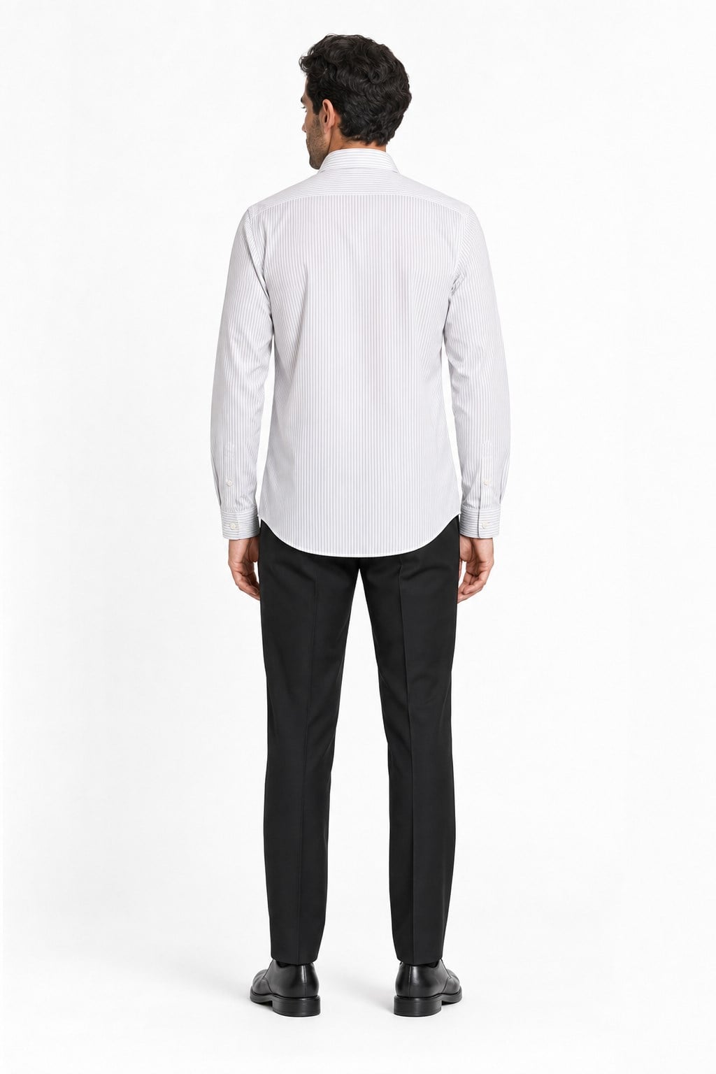 Beyaz Yarım İtalyan Yaka Uzun Kol Cepsiz Slim Fit Cls Gömlek 1004255174
