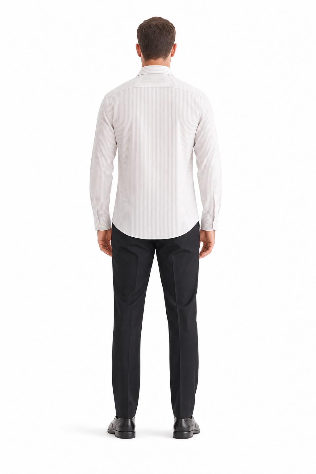 Beyaz Yarım İtalyan Yaka Uzun Kol Cepsiz Slim Fit Cls Gömlek 1004255174