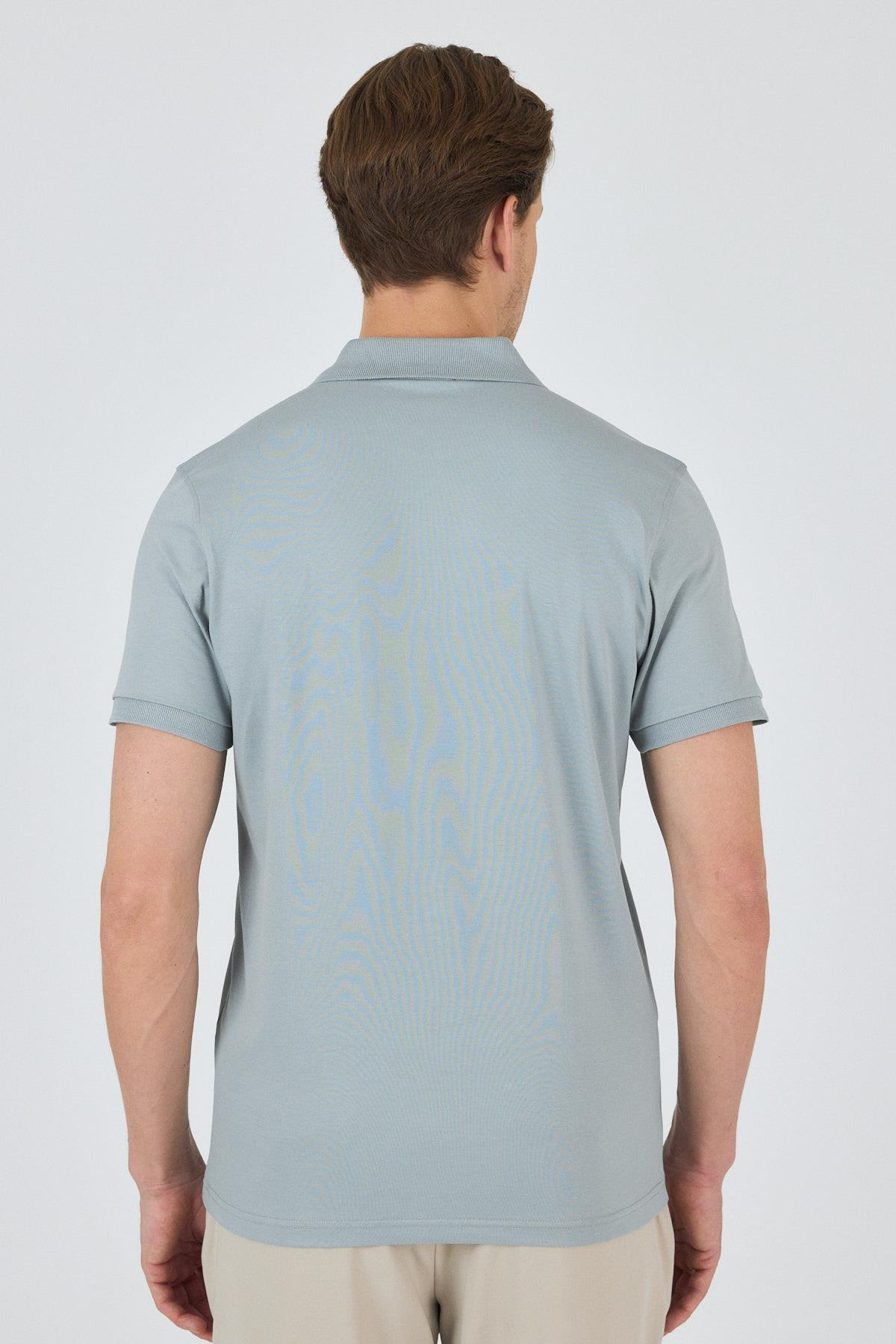 Mavi Kısa Kol Düz Pike Polo Yaka Cepsiz Pamuk Casual Slim Fit Tişört 1011250157