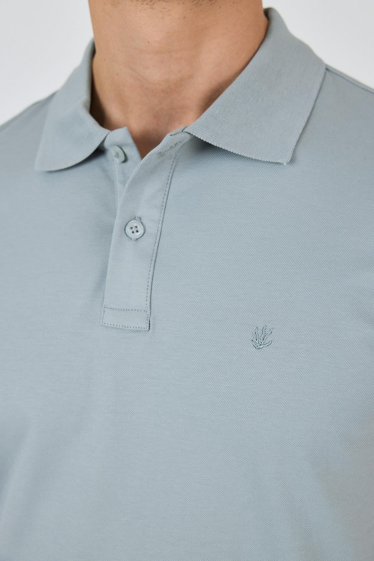 Mavi Kısa Kol Düz Pike Polo Yaka Cepsiz Pamuk Casual Slim Fit Tişört 1011250157