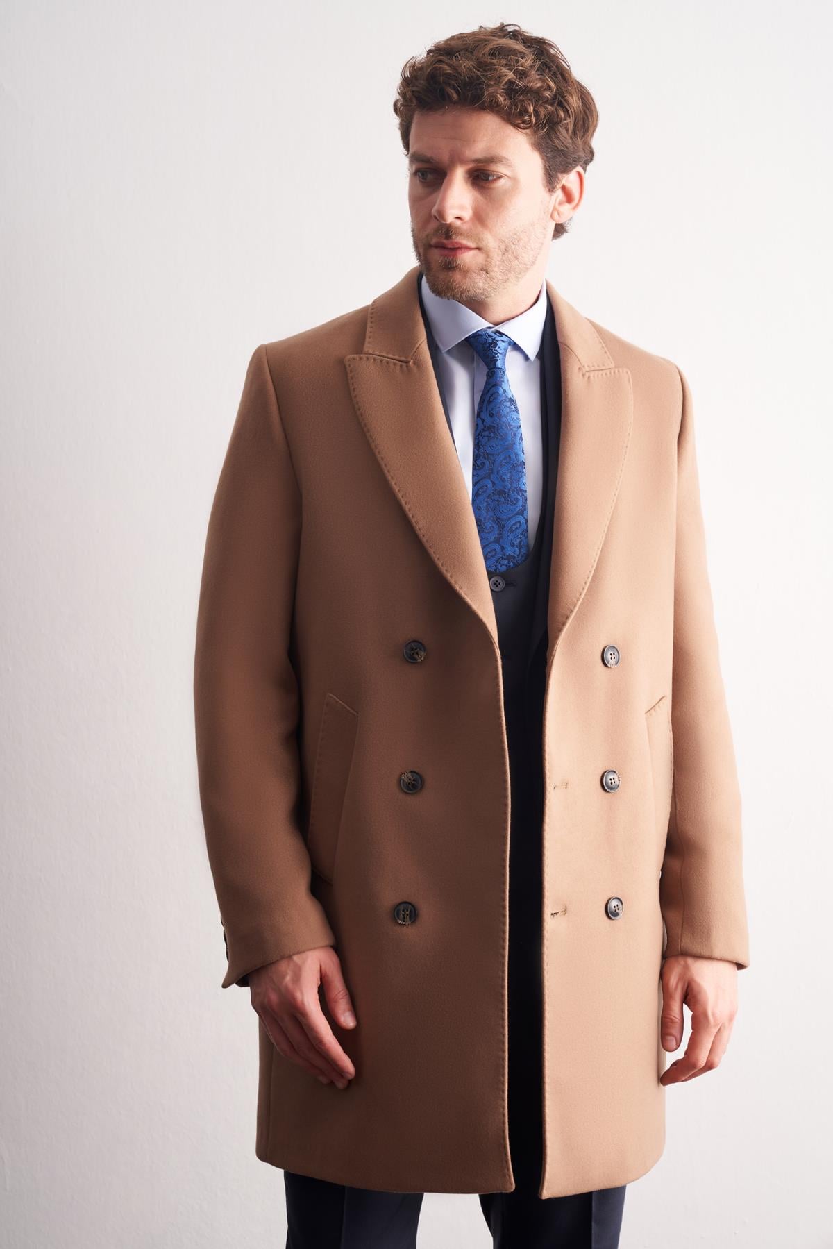 Kılıç Yaka Kruvaze Comfort Fit Esnek Classic Kaban 1008255164