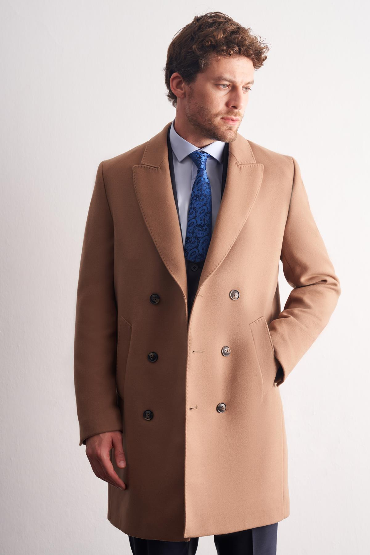 Kılıç Yaka Kruvaze Comfort Fit Esnek Classic Kaban 1008255164