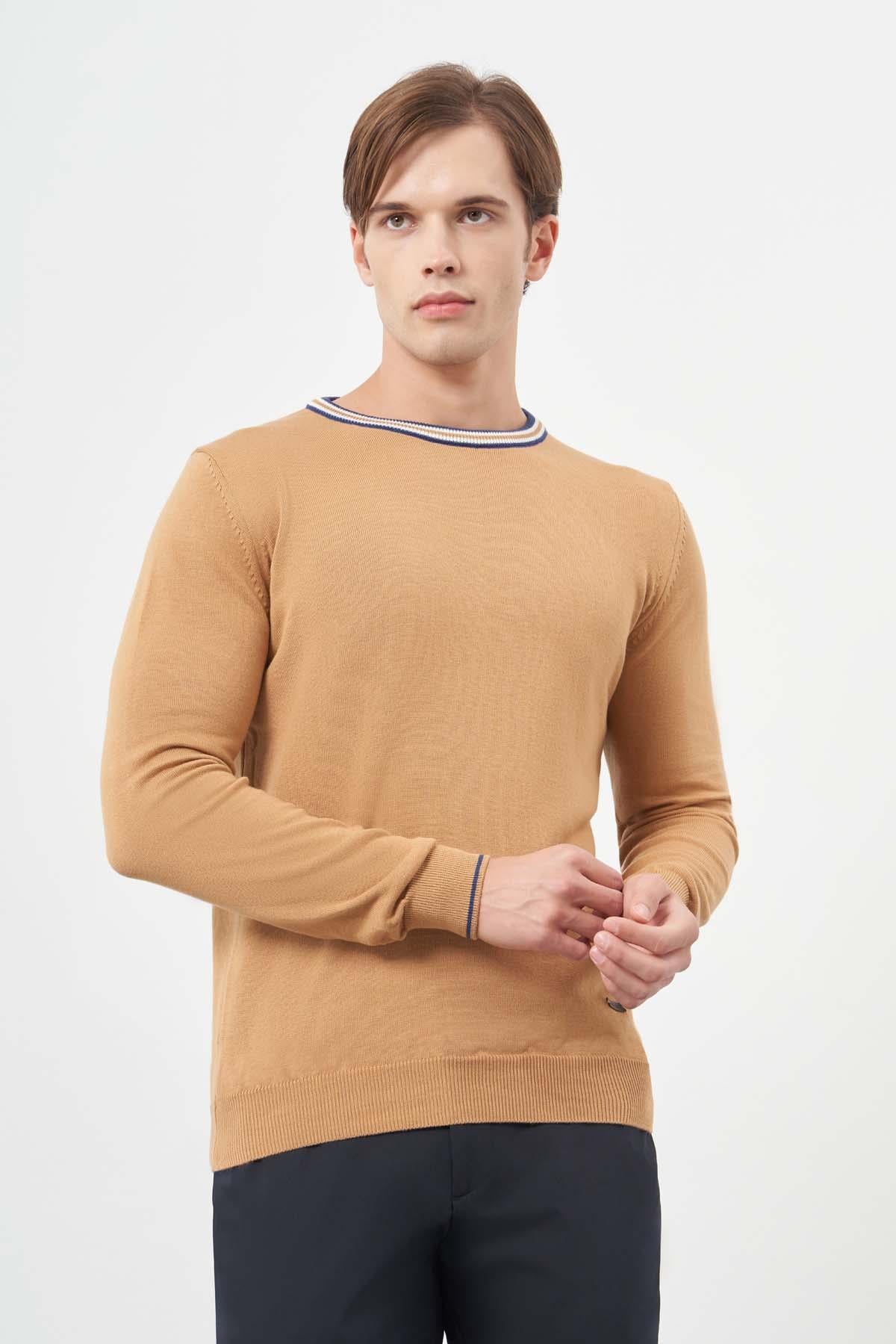 Uzun Kol Düz Örme Bisiklet Yaka Classic Slim Fit Triko 1012245108