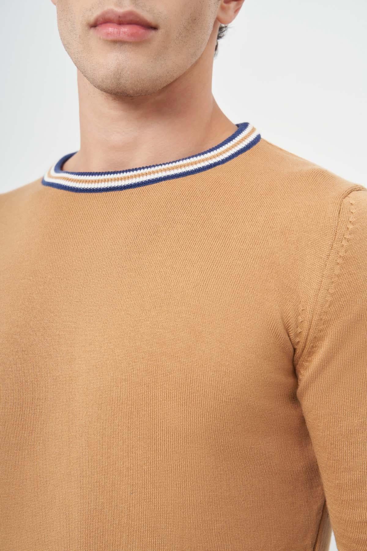 Uzun Kol Düz Örme Bisiklet Yaka Classic Slim Fit Triko 1012245108