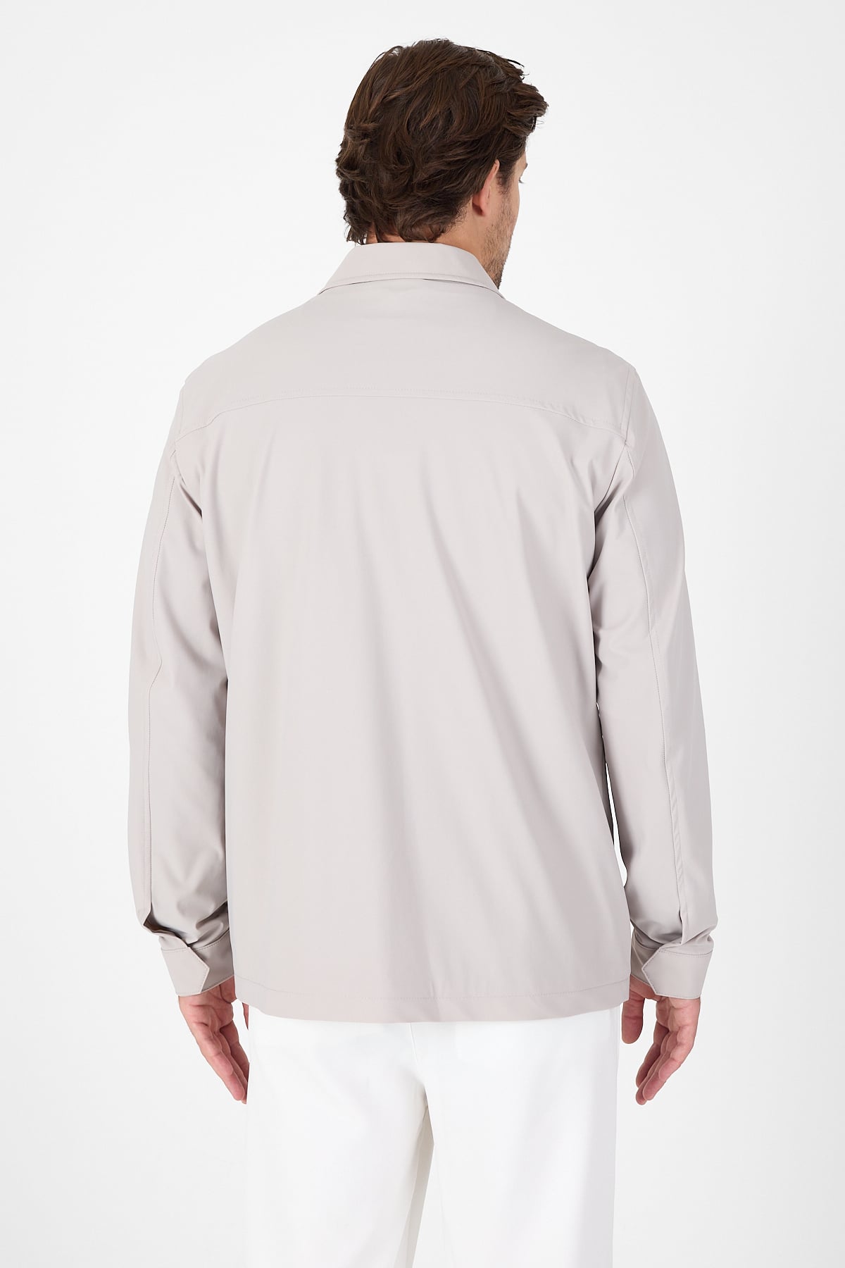 Taş Rengi Gabardin Polo Yaka Tam Astar Esnek Standart Fit Mont 1007250111