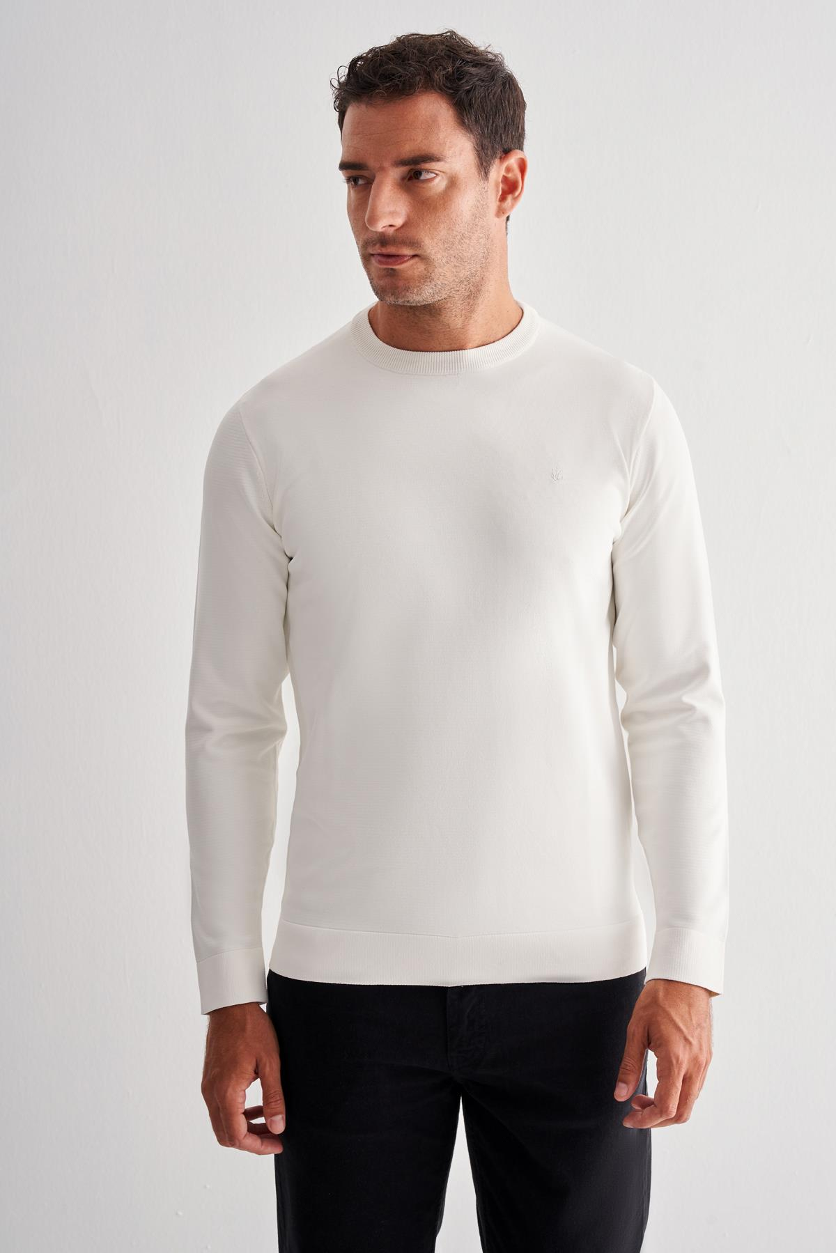 Uzun Kol Bisiklet Yaka Cepsiz  Slim Fit  Triko 1012255151