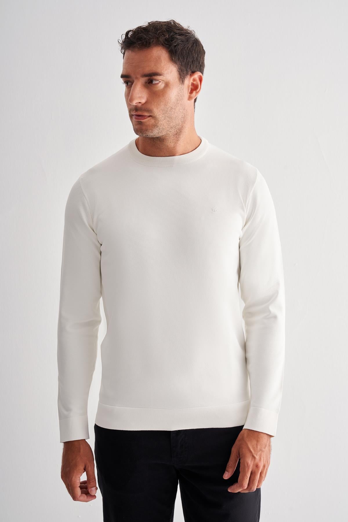 Uzun Kol Bisiklet Yaka Cepsiz  Slim Fit  Triko 1012255151