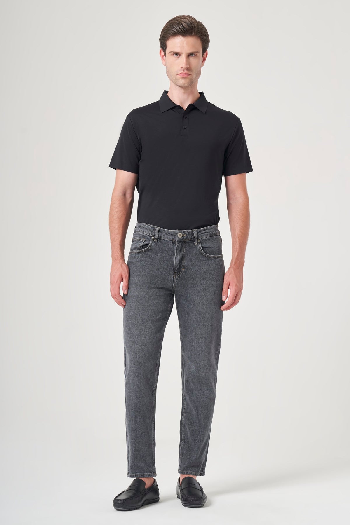 Füme 5 Cep Gabardin Slim Fit Pamuklu Denim Jean Kot Pantolon 1023260154