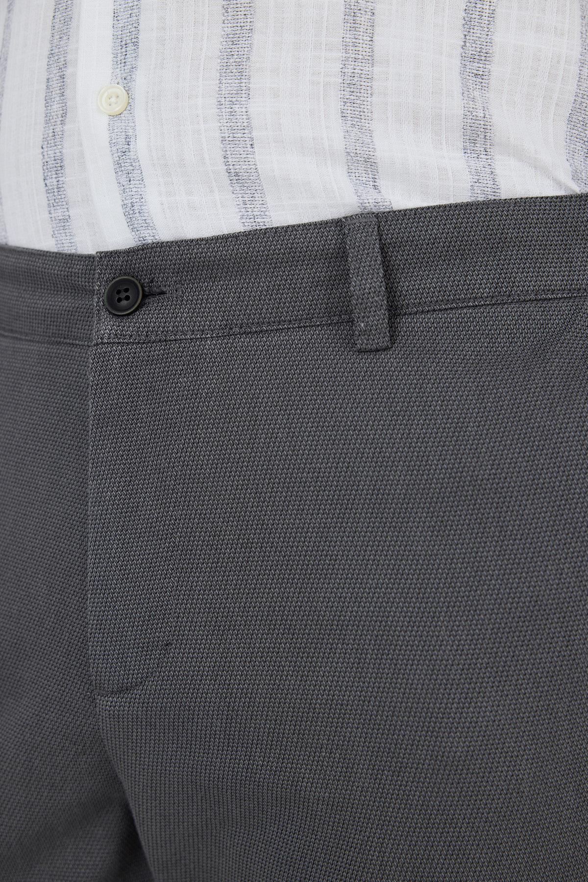 Füme Desenli Armürlü Yan Cep Düz Paça Comfort Fit Pamuklu Casual Chino Pantolon 1003250122