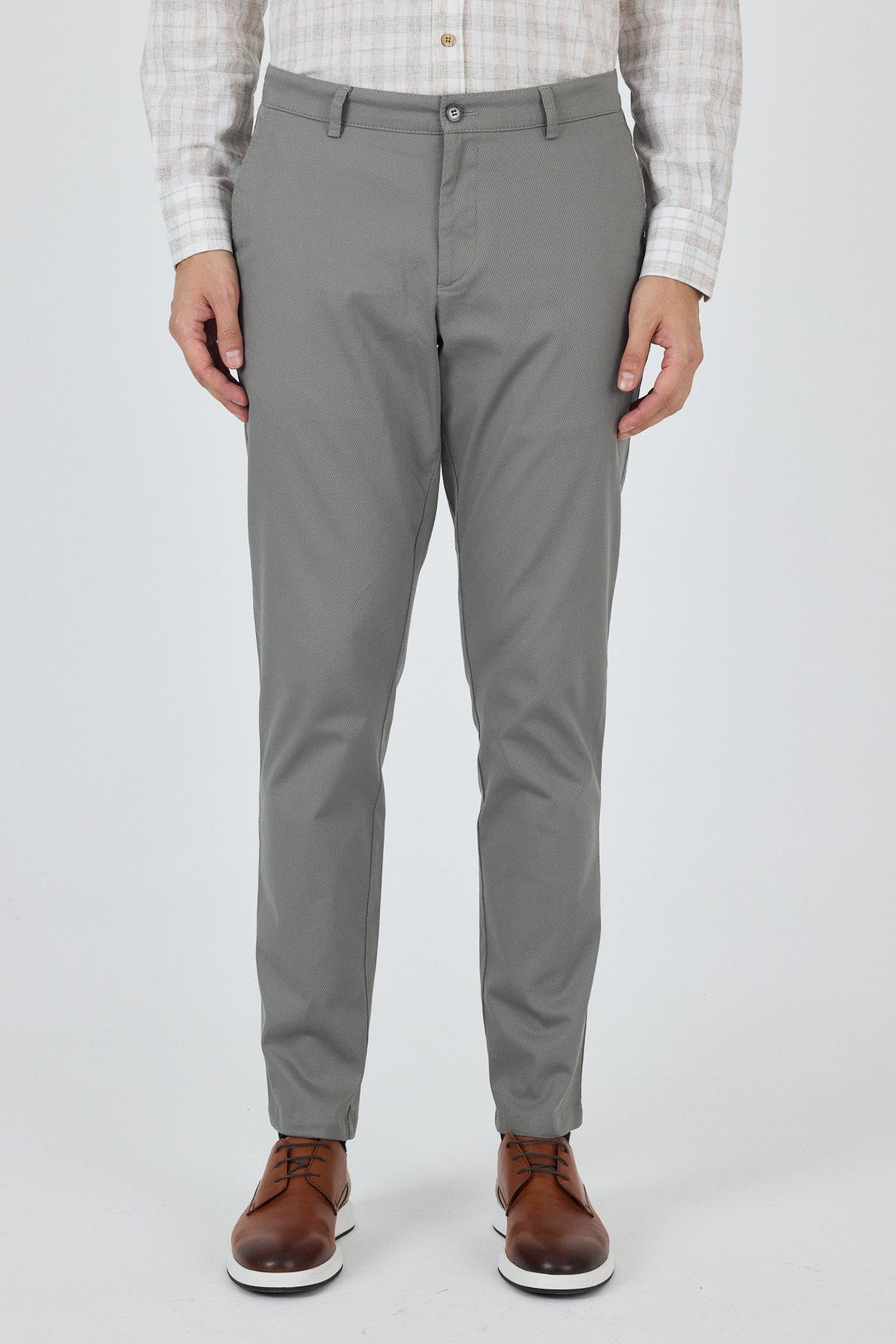 Gabardin Yan Cep Düz Paça Comfort Fit Pamuklu Casual Chino Pantolon 1003250121