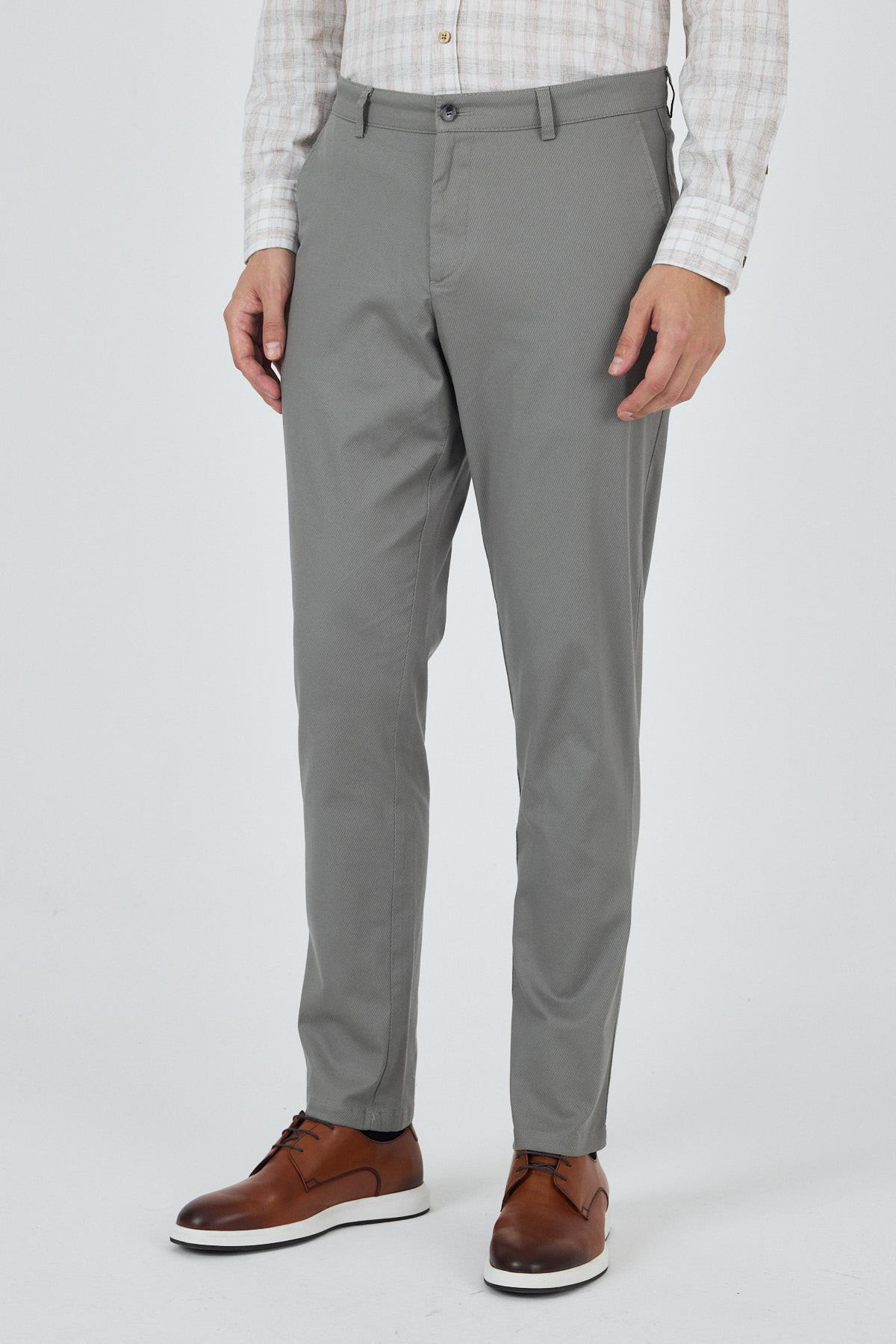 Gabardin Yan Cep Düz Paça Comfort Fit Pamuklu Casual Chino Pantolon 1003250121