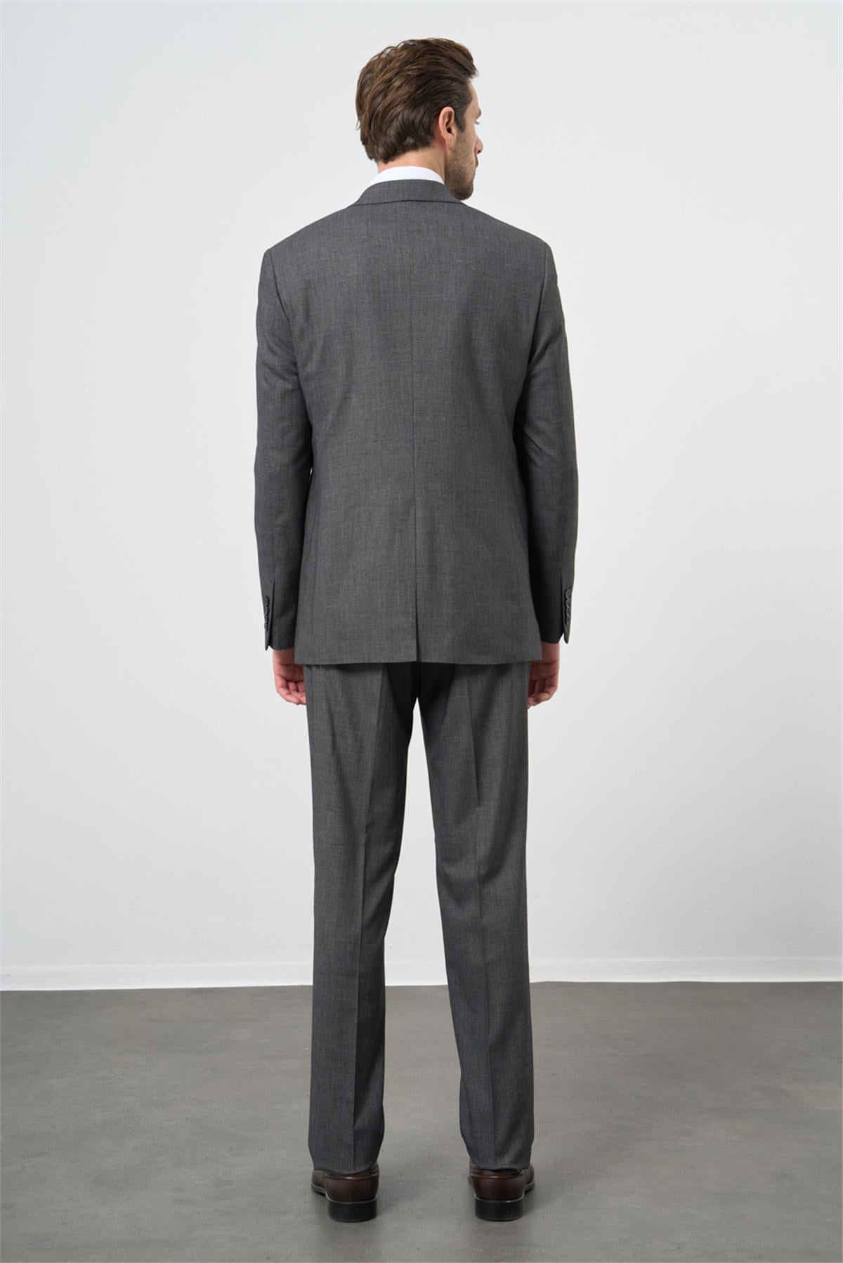 Gri Mono Yaka 6 Drop Comfort Fit Tam Astar Esnek Takım Elbise 1001240178
