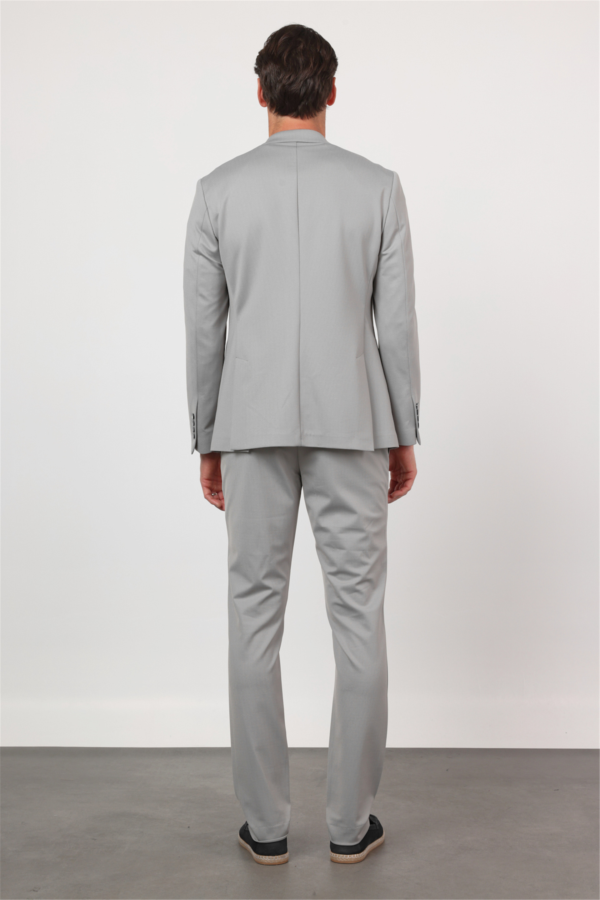 Gri Mono Yaka 6 Drop Slim Fit Astarsız Esnek Takım Elbise 1001260166