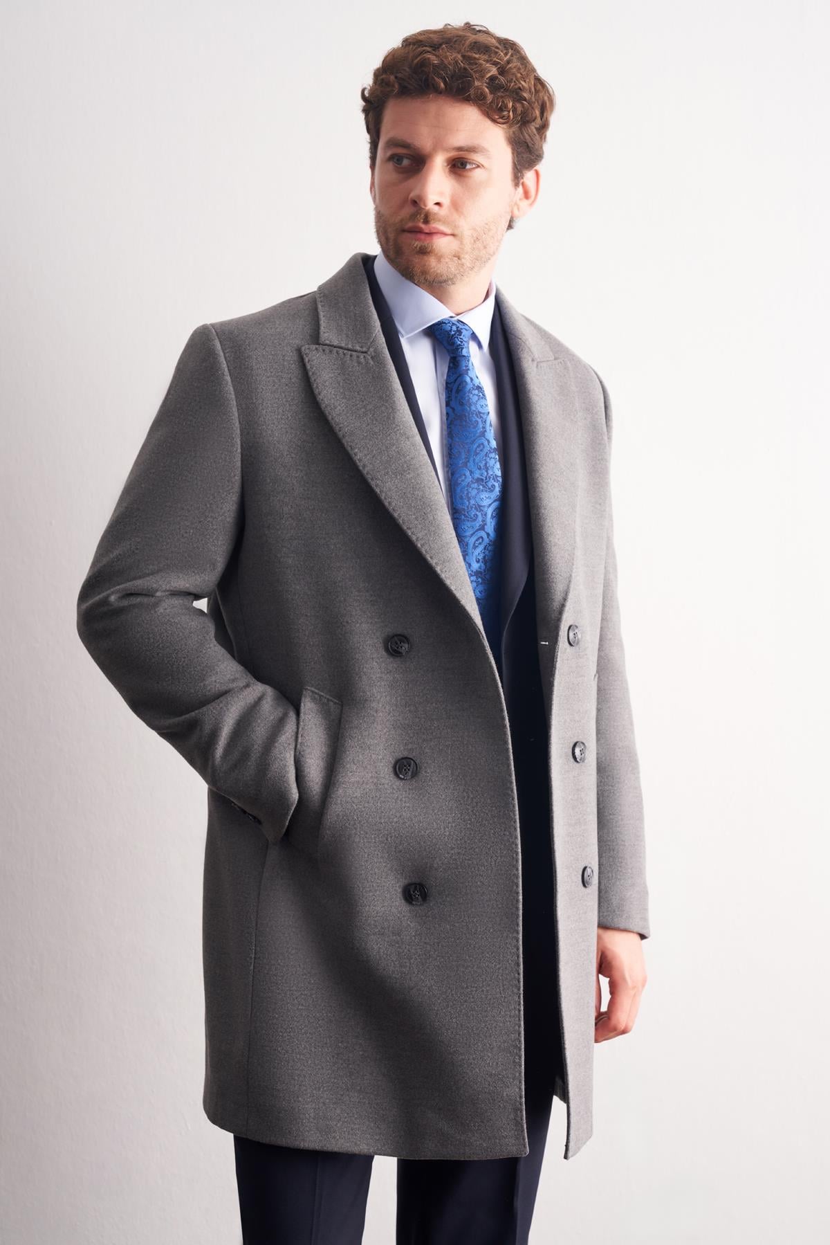 Kılıç Yaka Kruvaze Comfort Fit Esnek Classic Kaban 1008255164