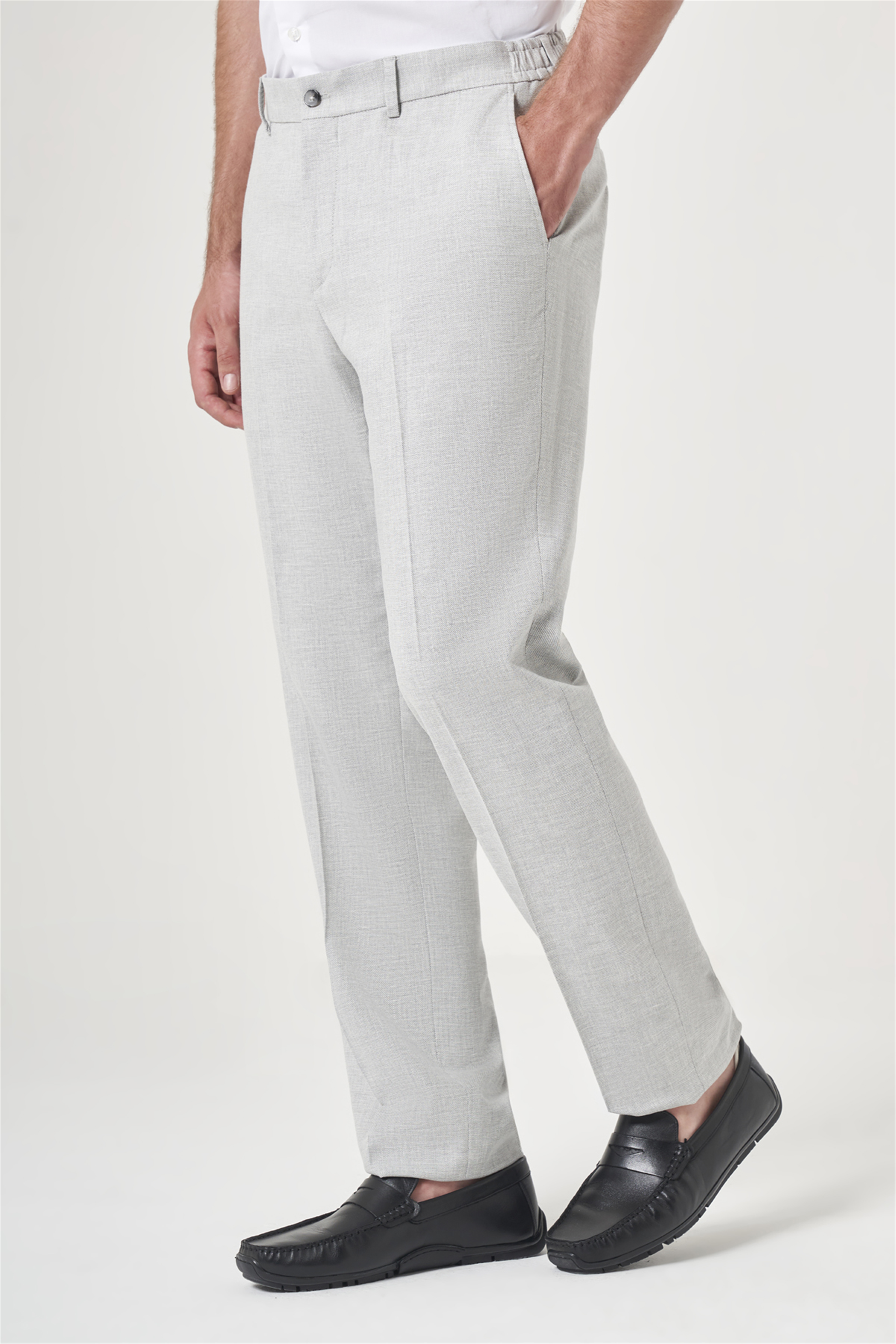 Gri Yan Cep Comfort Fit Pamuklu Chino Pantolon 1003260167